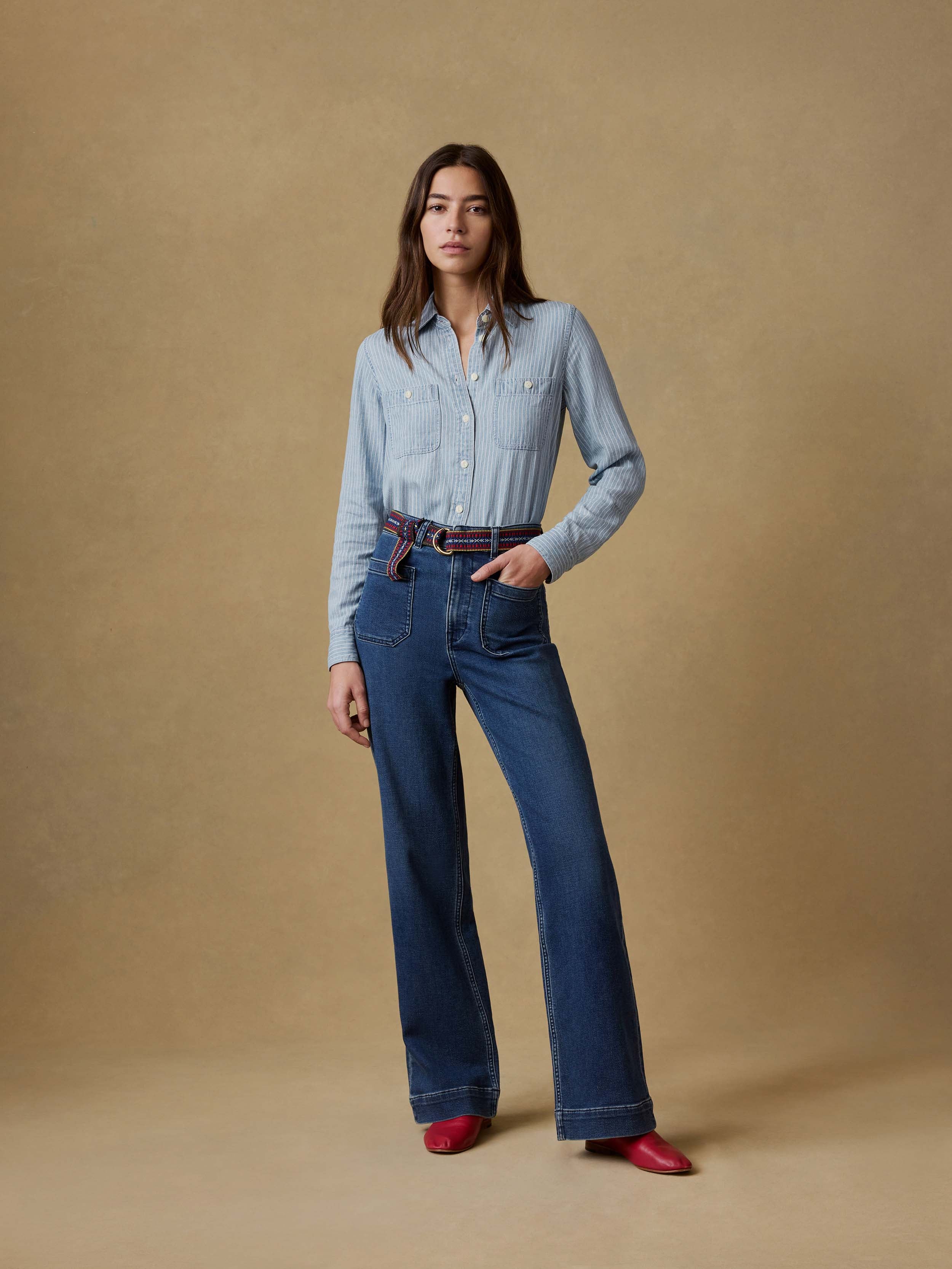 Stretch Terry Patch Pocket Pant - Creekstone Wash | Faherty Brand