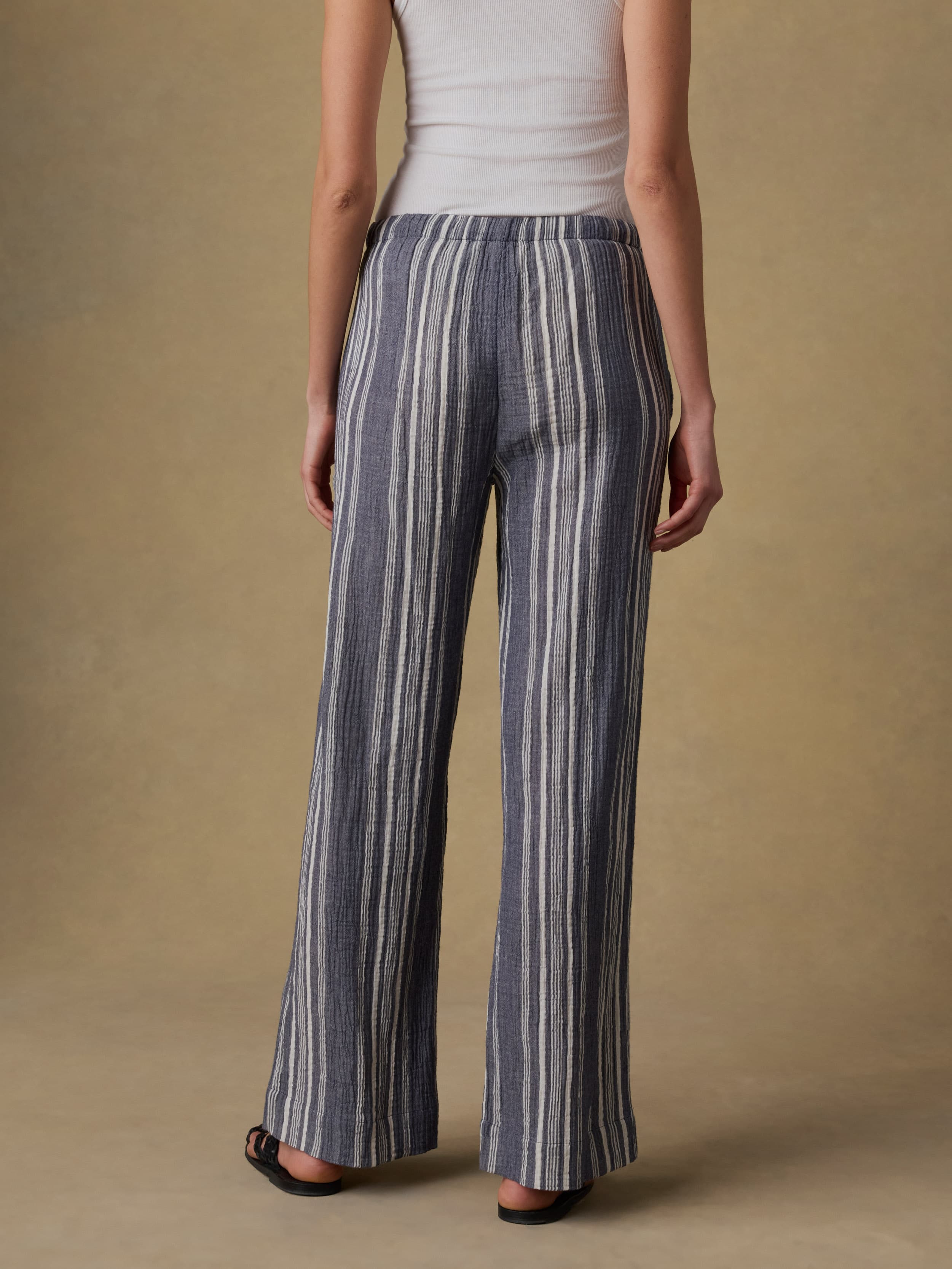 Laidback Gauze Pant - Sea Breeze Stripe | Faherty Brand