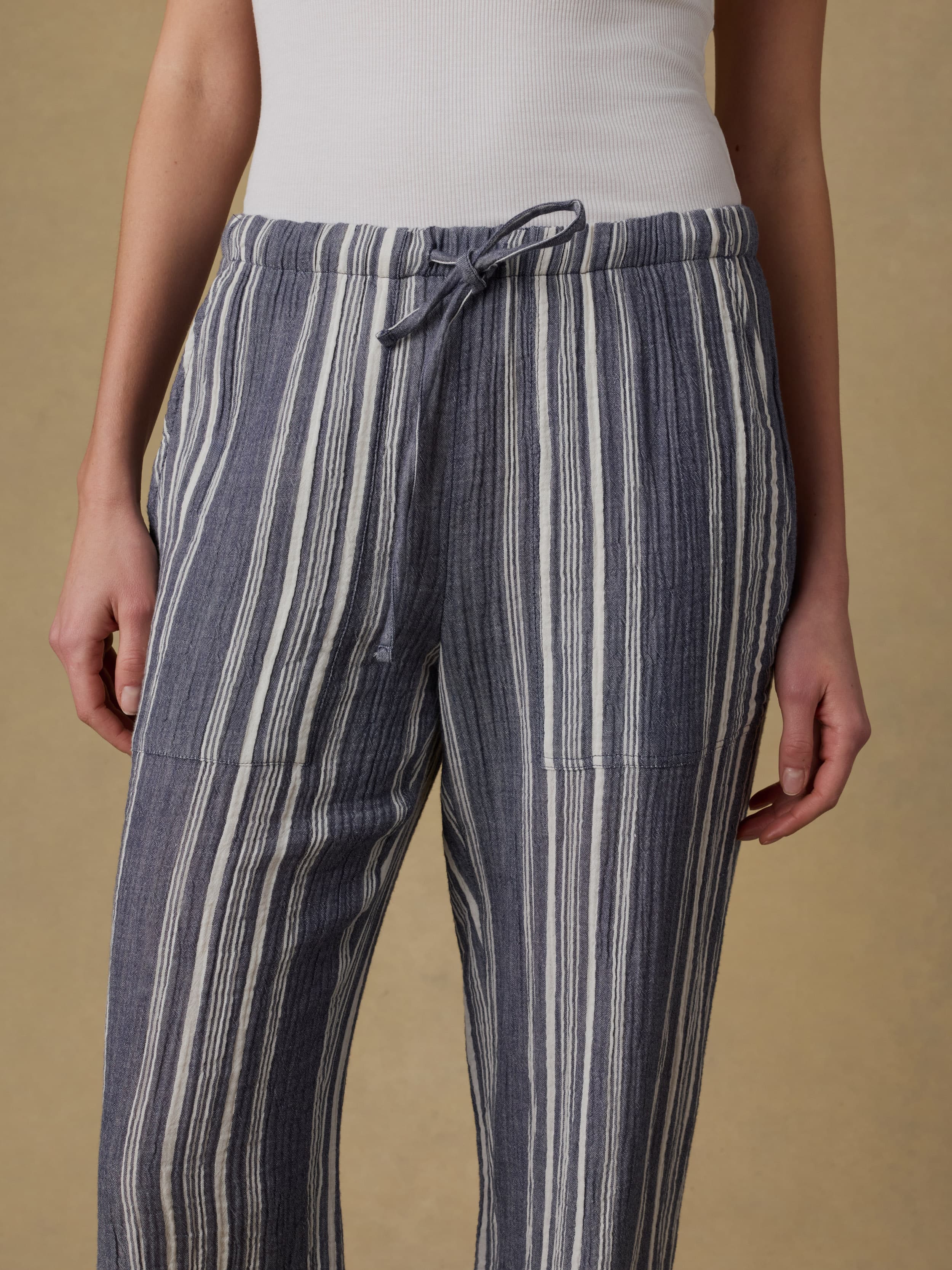 Laidback Gauze Pant - Sea Breeze Stripe | Faherty Brand