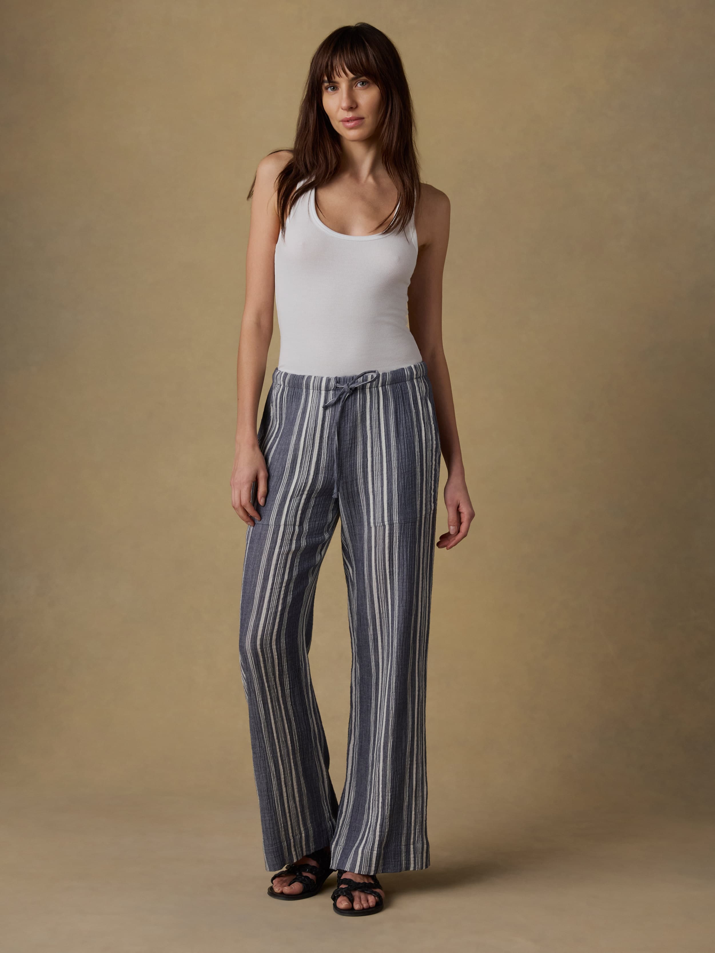 Laidback Gauze Pant - Sea Breeze Stripe | Faherty Brand