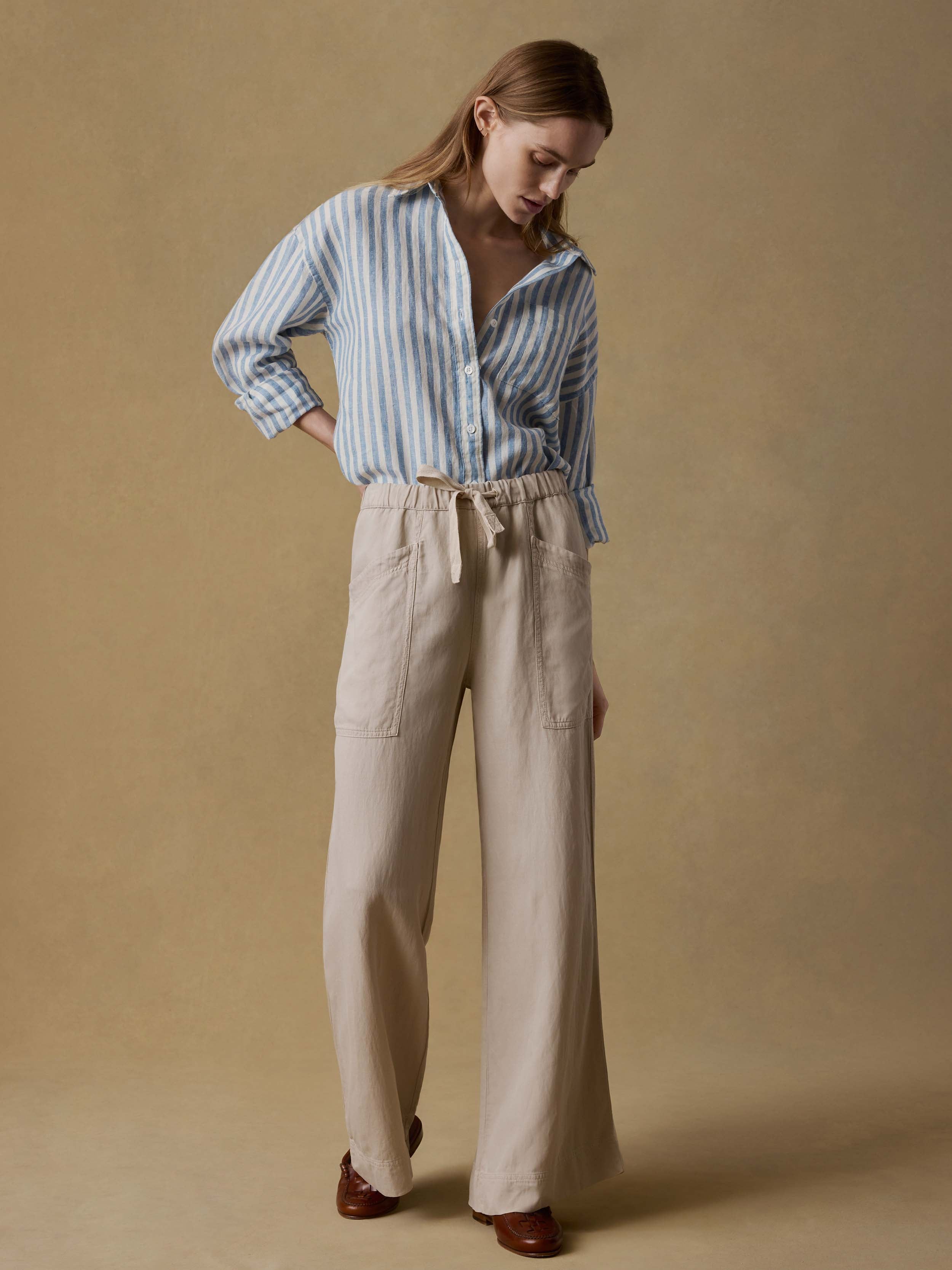 Topanga Drape Pant - Wheaten | Faherty Brand