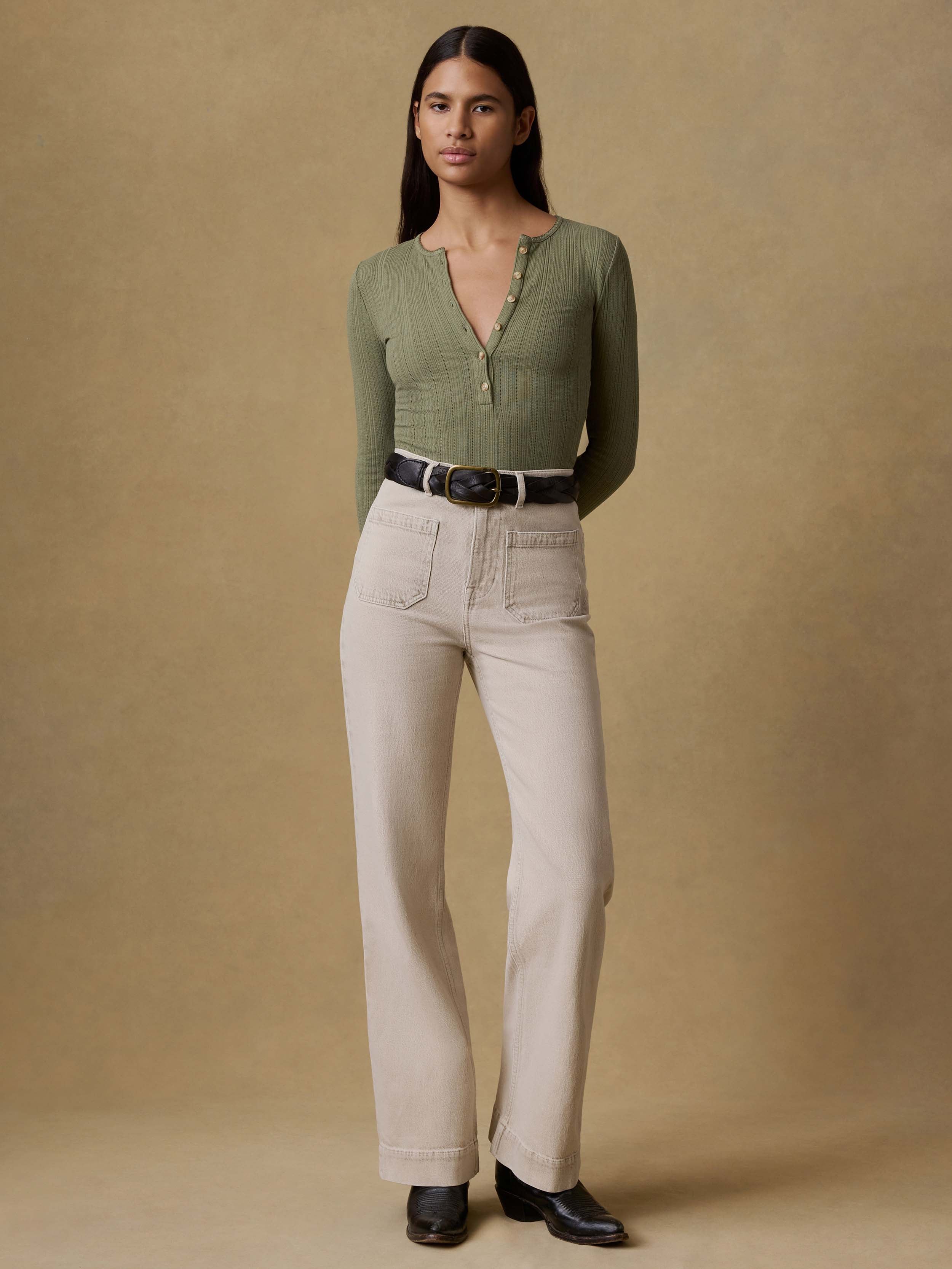 Sunfaded Denim Patch Pocket Pant - Sun Dune Wash | Faherty Brand