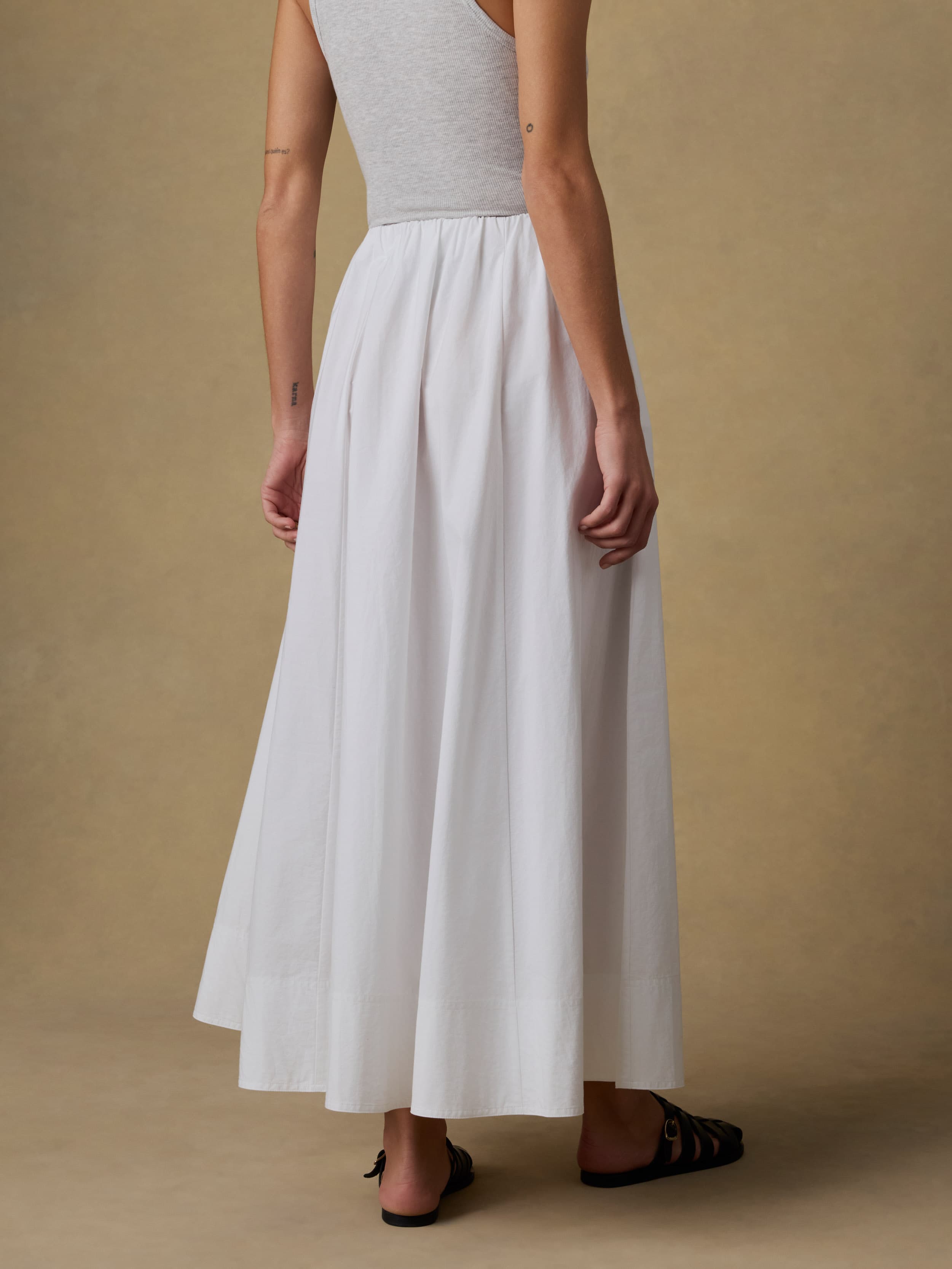 Coastal Poplin Nera Skirt - White | Faherty Brand