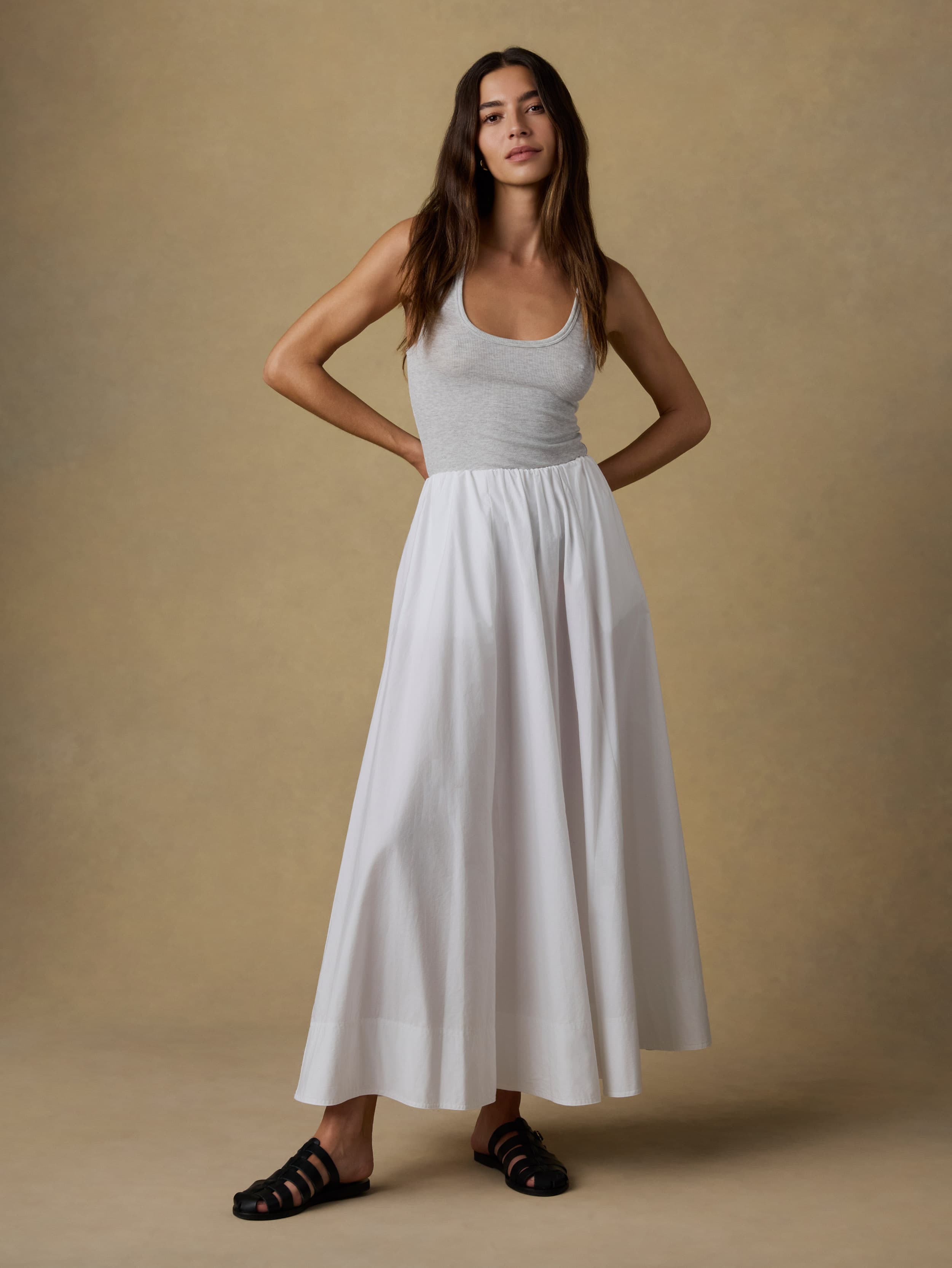 Coastal Poplin Nera Skirt - White | Faherty Brand