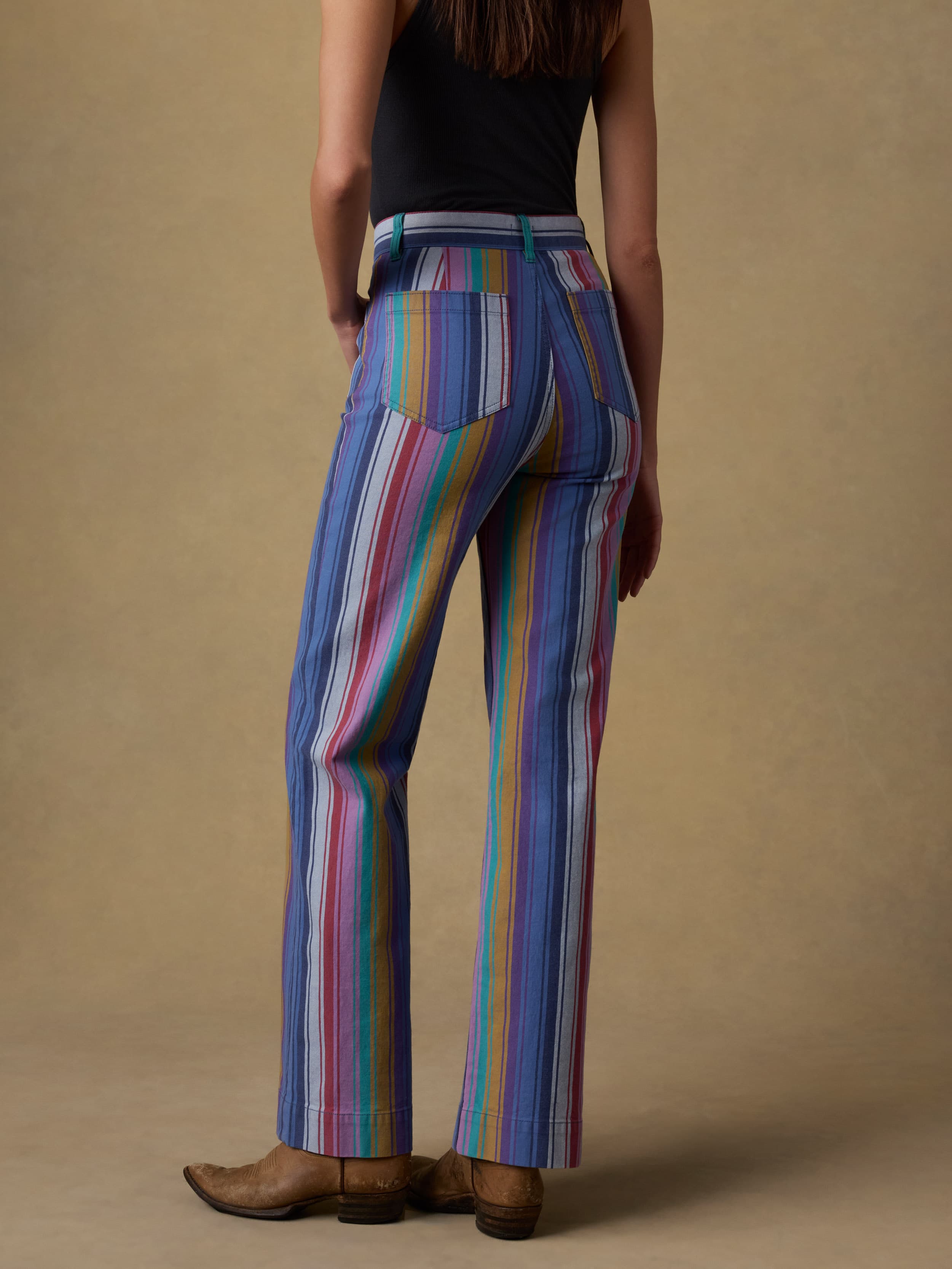 Sunset Denim Patch Pocket Pant - Painted Row Stripe | Faherty Brand