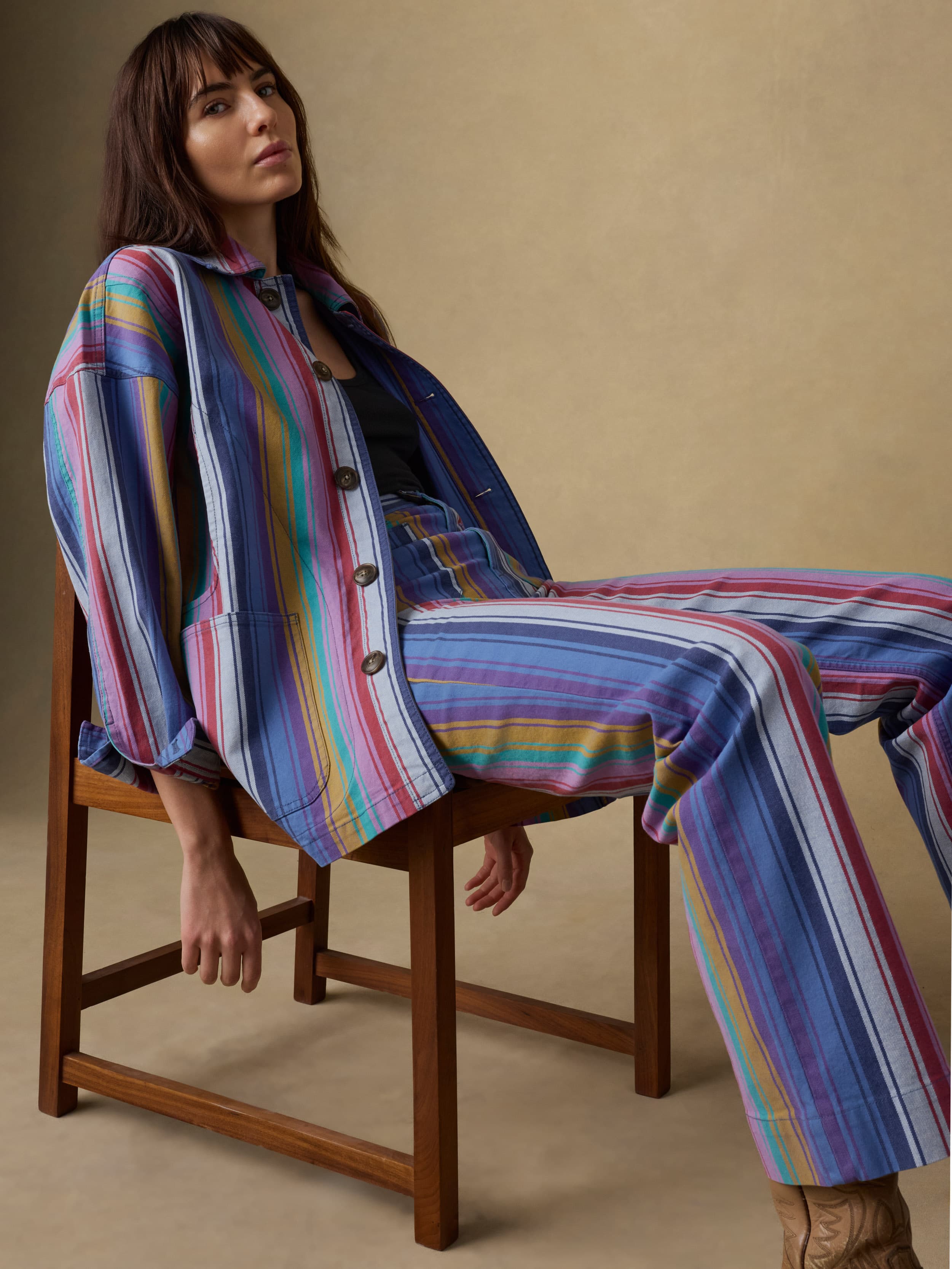 Sunset Denim Patch Pocket Pant - Painted Row Stripe | Faherty Brand