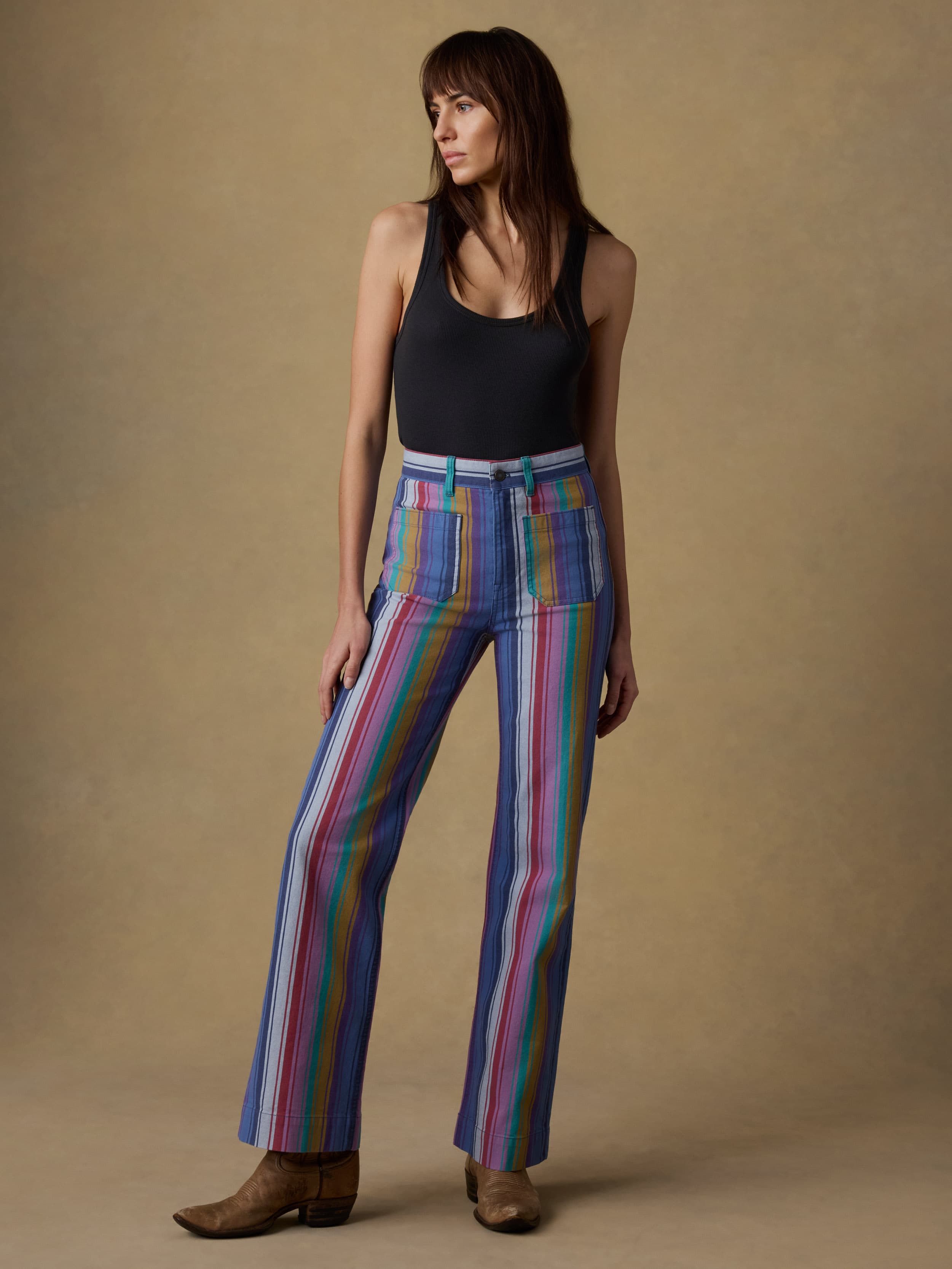 Sunset Denim Patch Pocket Pant - Painted Row Stripe | Faherty Brand
