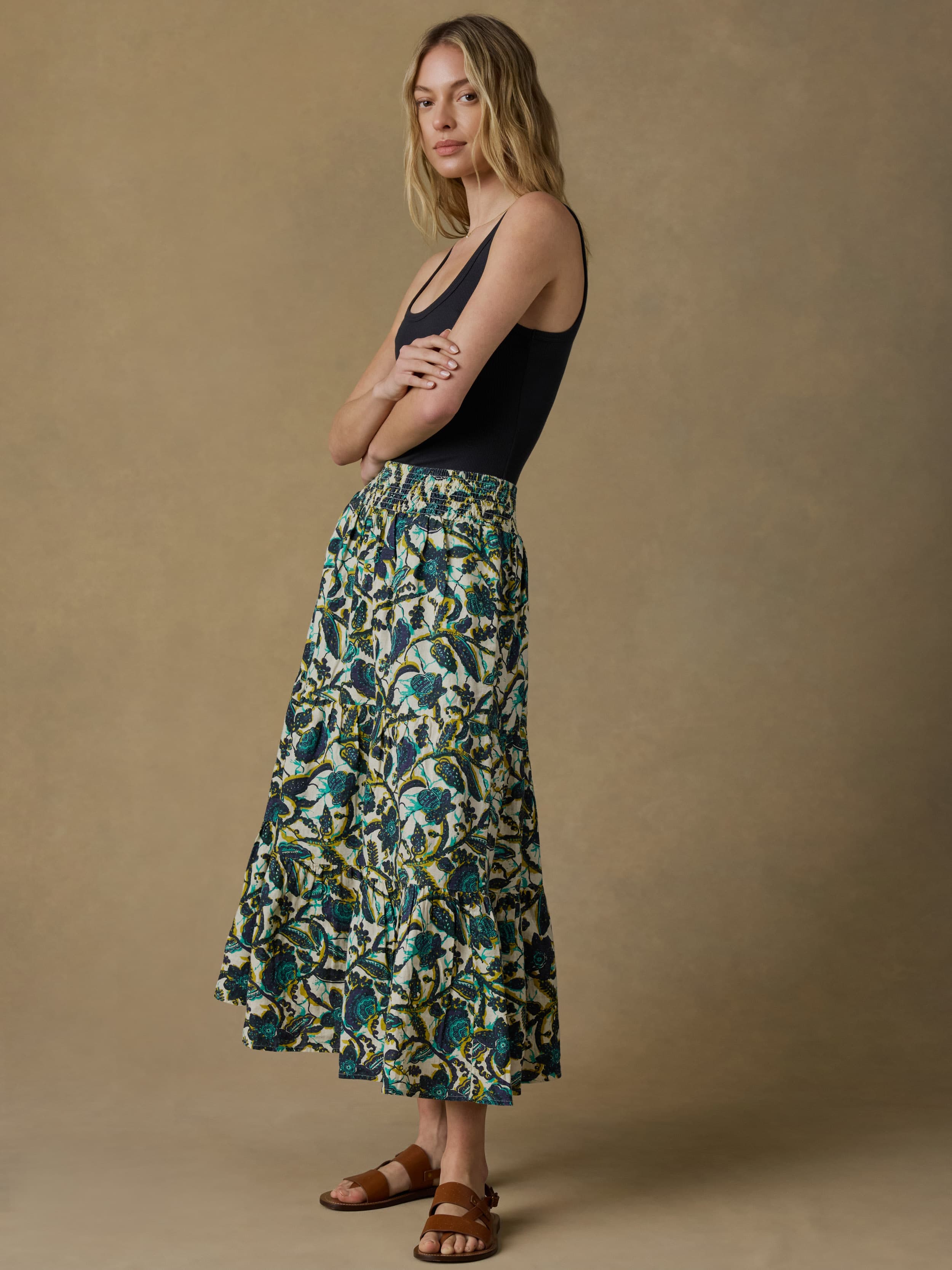 Montecito Linen Maxi Skirt - Tropics | Faherty Brand