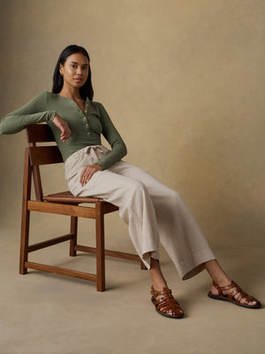 Topanga Drape Ankle Pant - Wheaten