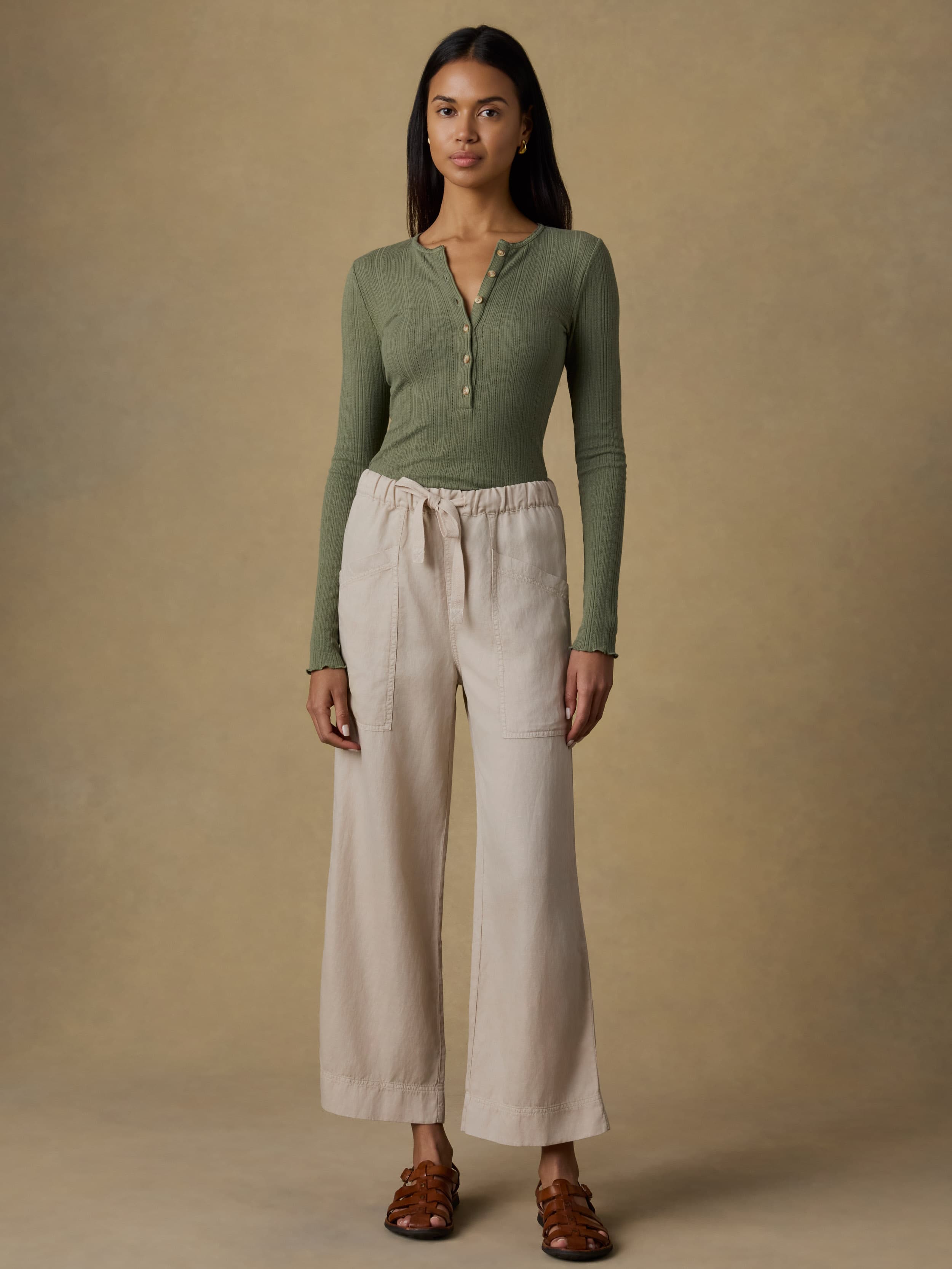 Topanga Drape Ankle Pant - Wheaten | Faherty Brand