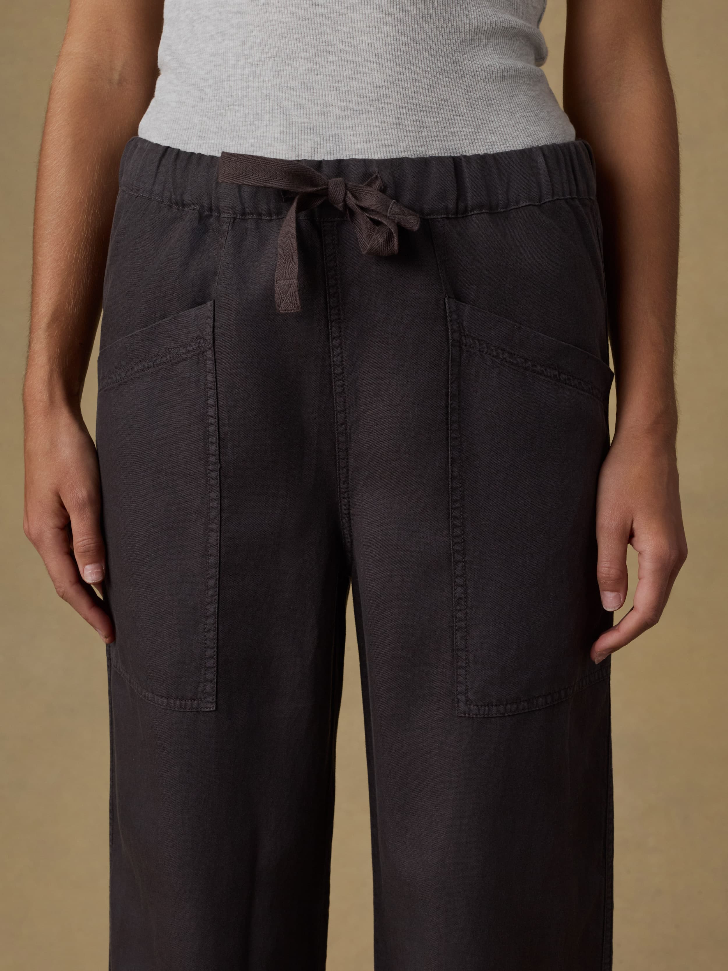 Topanga Drape Ankle Pant - Washed Black | Faherty Brand