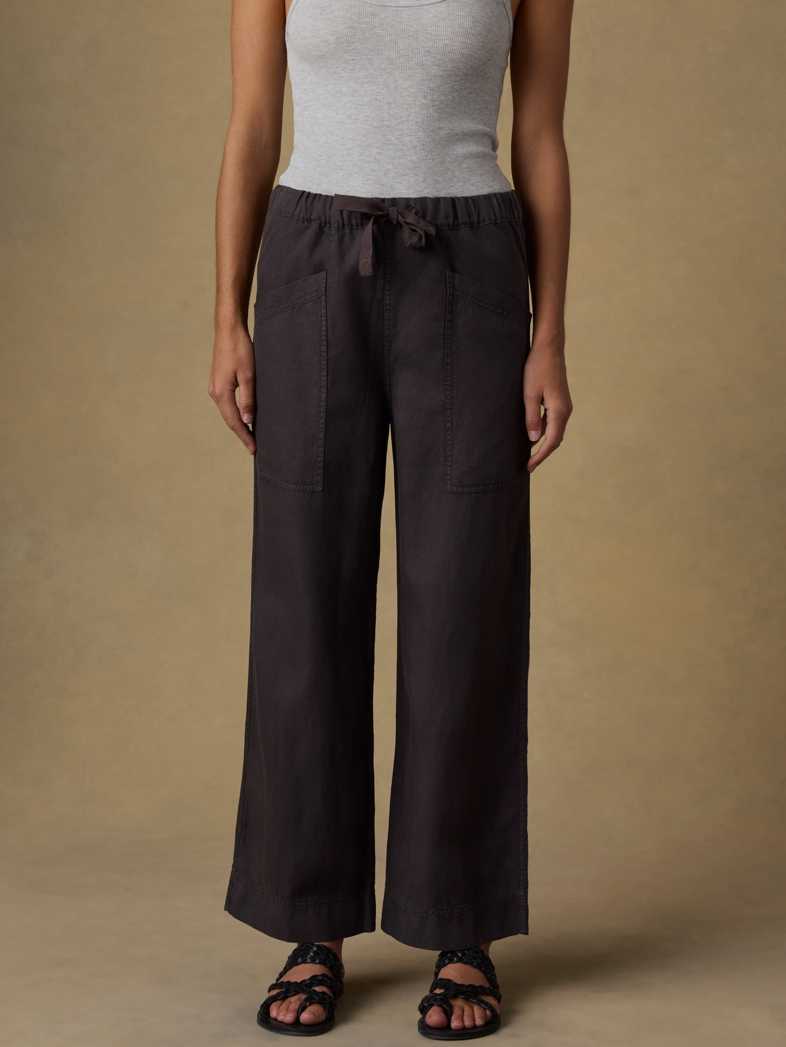 Topanga Drape Ankle Pant - Washed Black | Faherty Brand