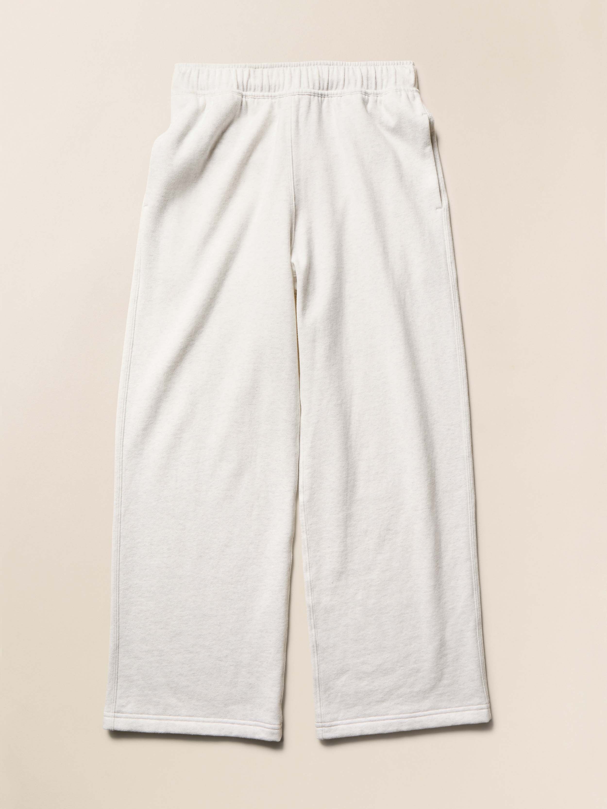 High Standard Fleece Wide Leg Sweatpant - Ice Grey Heather | Faherty Brand