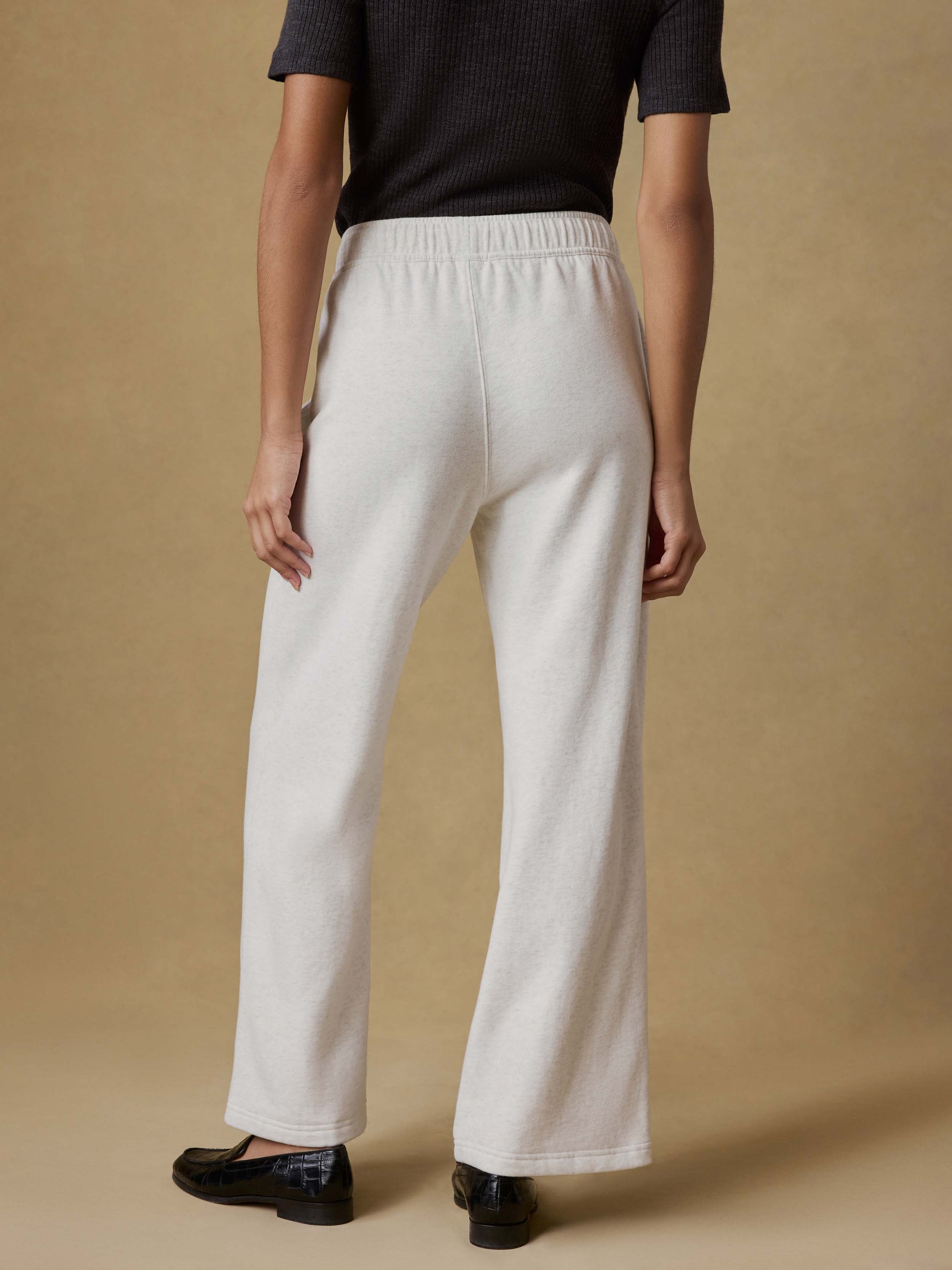 High Standard Fleece Wide Leg Sweatpant - Ice Grey Heather | Faherty Brand