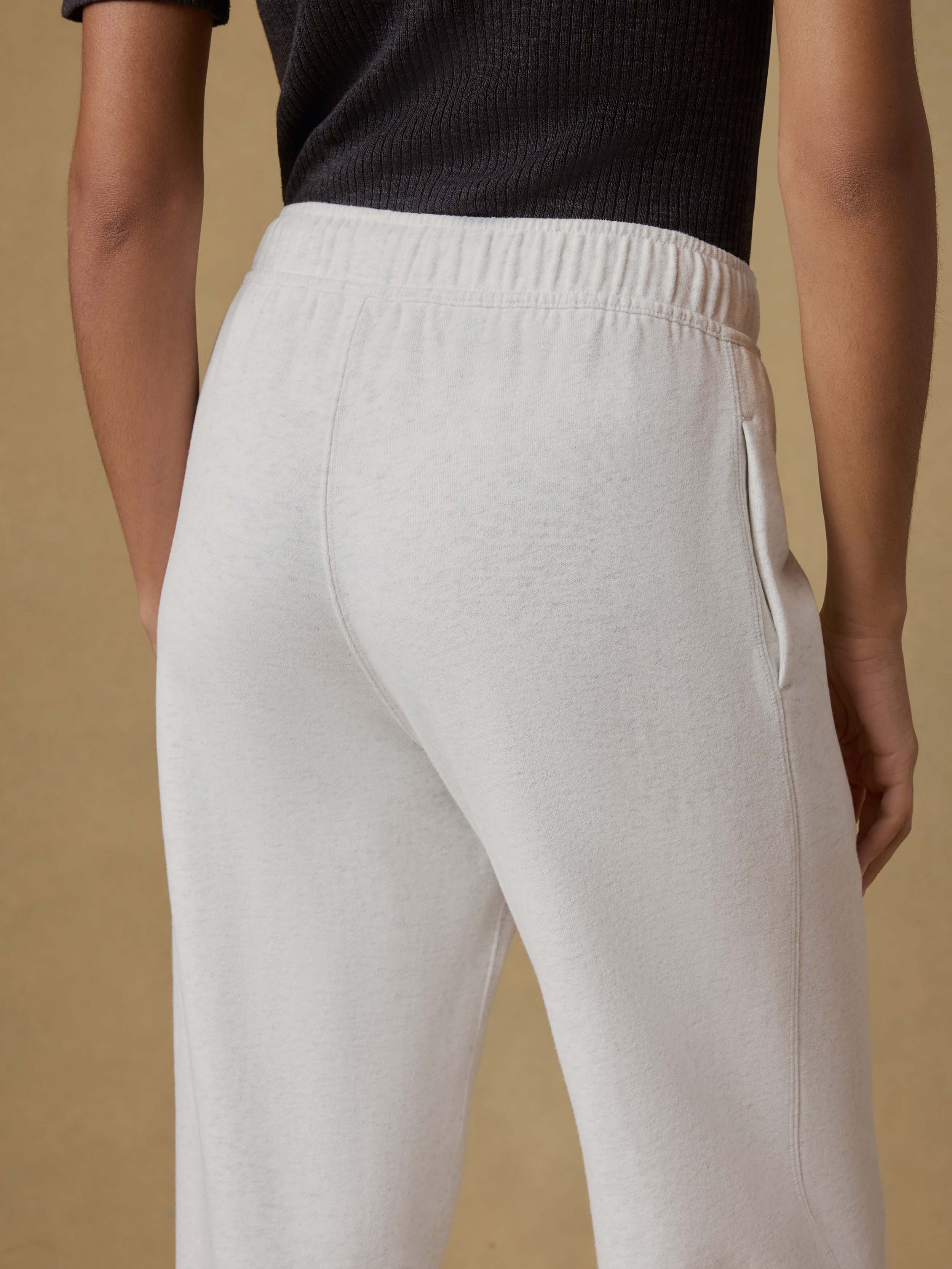 High Standard Fleece Wide Leg Sweatpant - Ice Grey Heather | Faherty Brand
