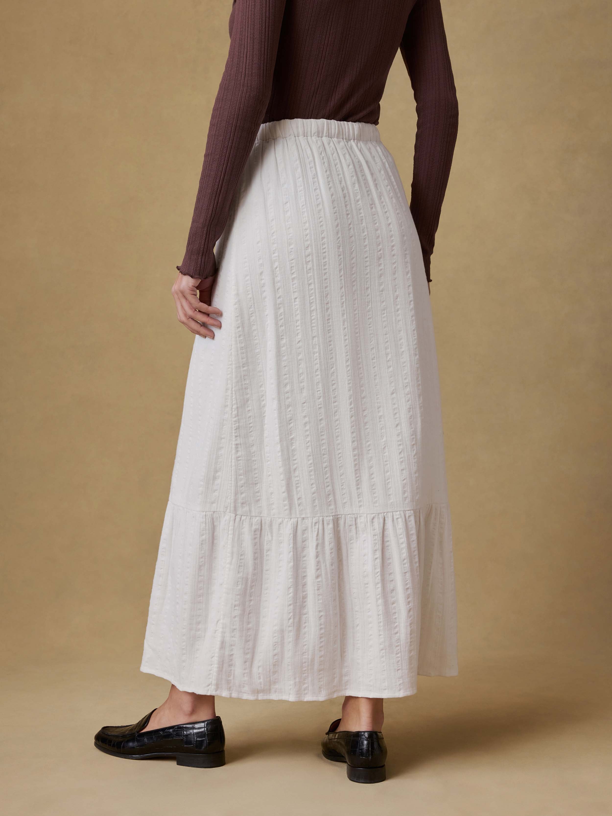 Dune Cotton Gauze Rees Skirt - White | Faherty Brand