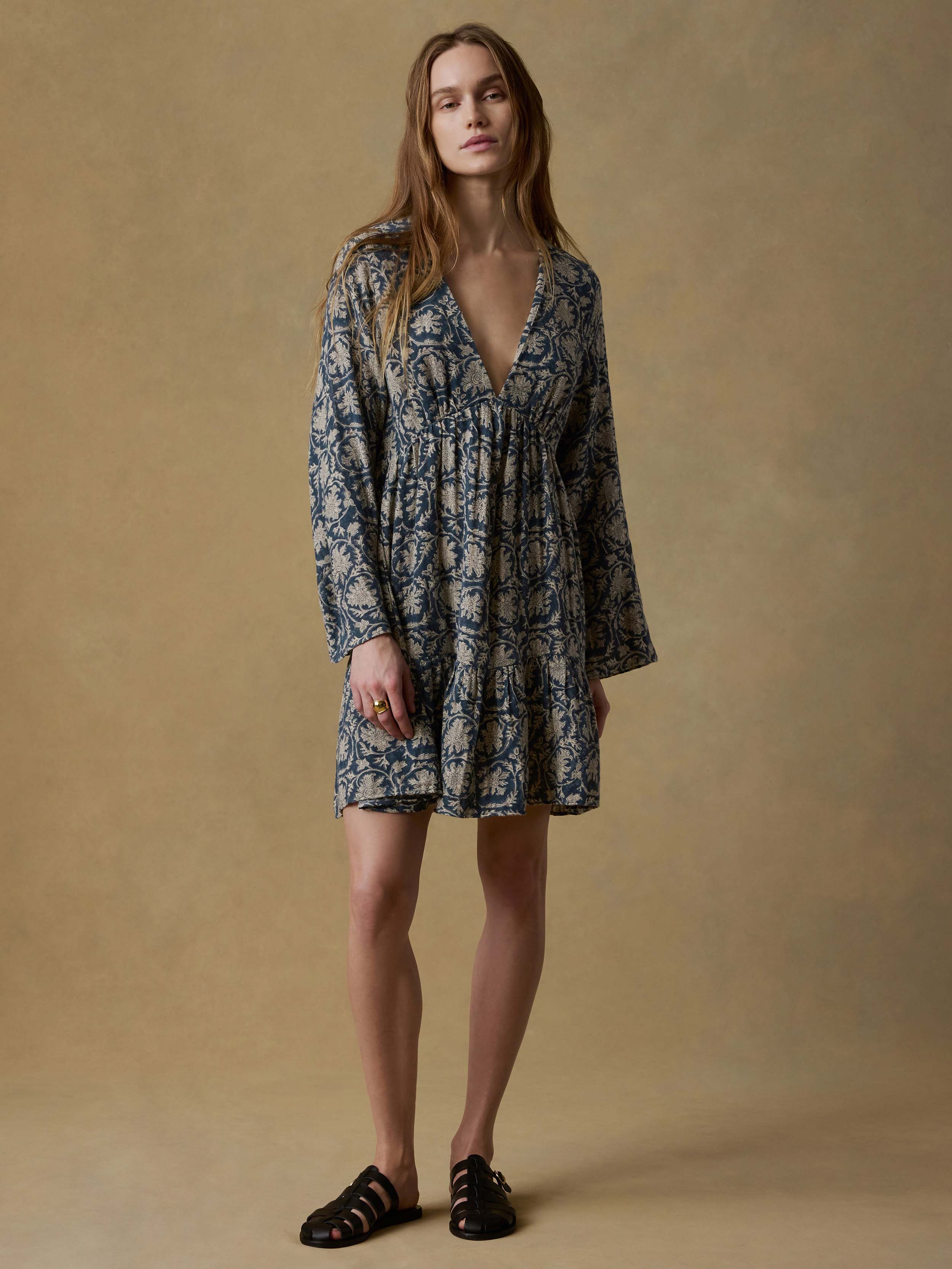 Dune Cotton Gauze Oceana Dress - Tranquil Tides Print | Faherty Brand