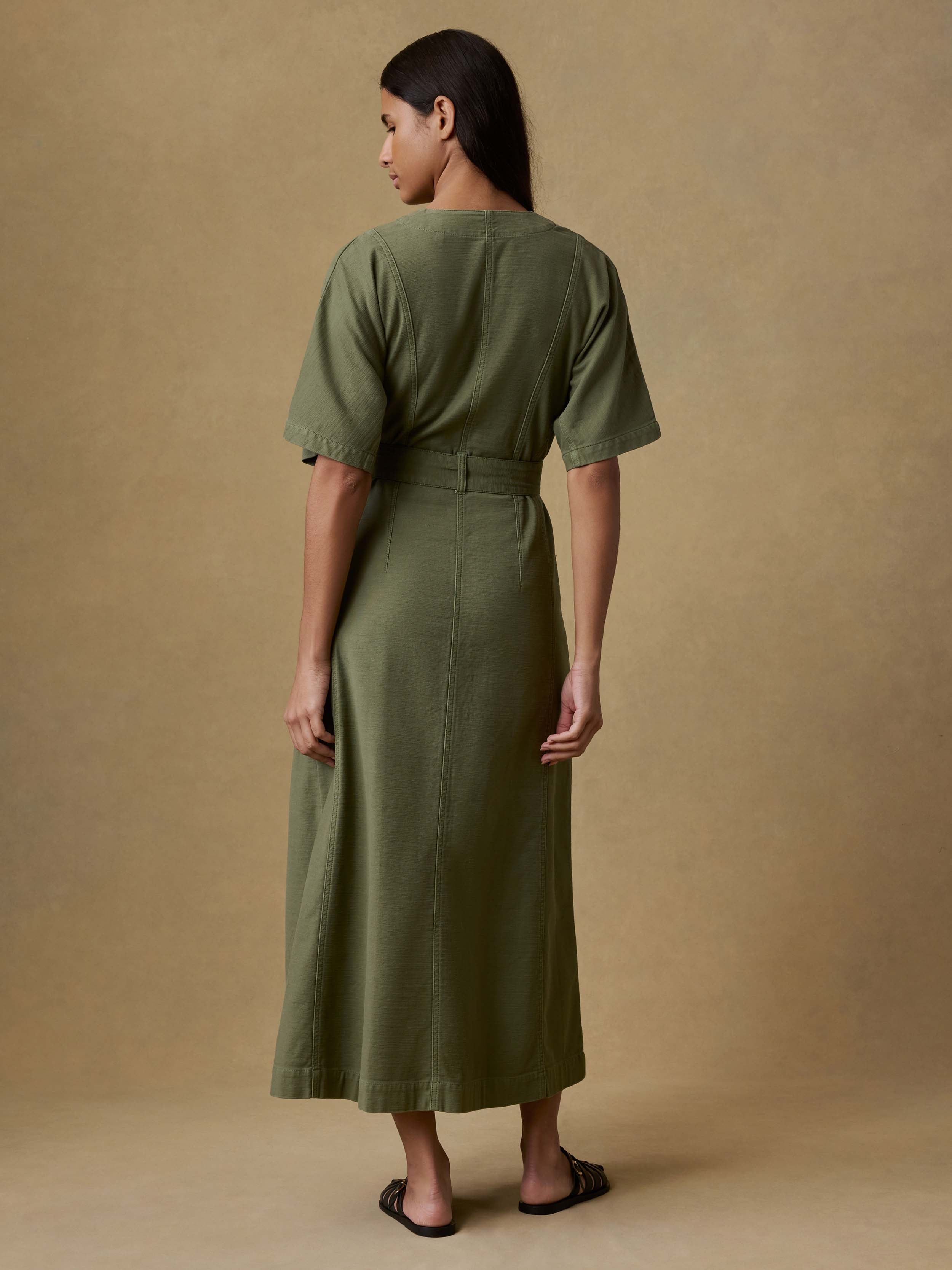 Soft Stretch Camille Dress - Moss | Faherty Brand