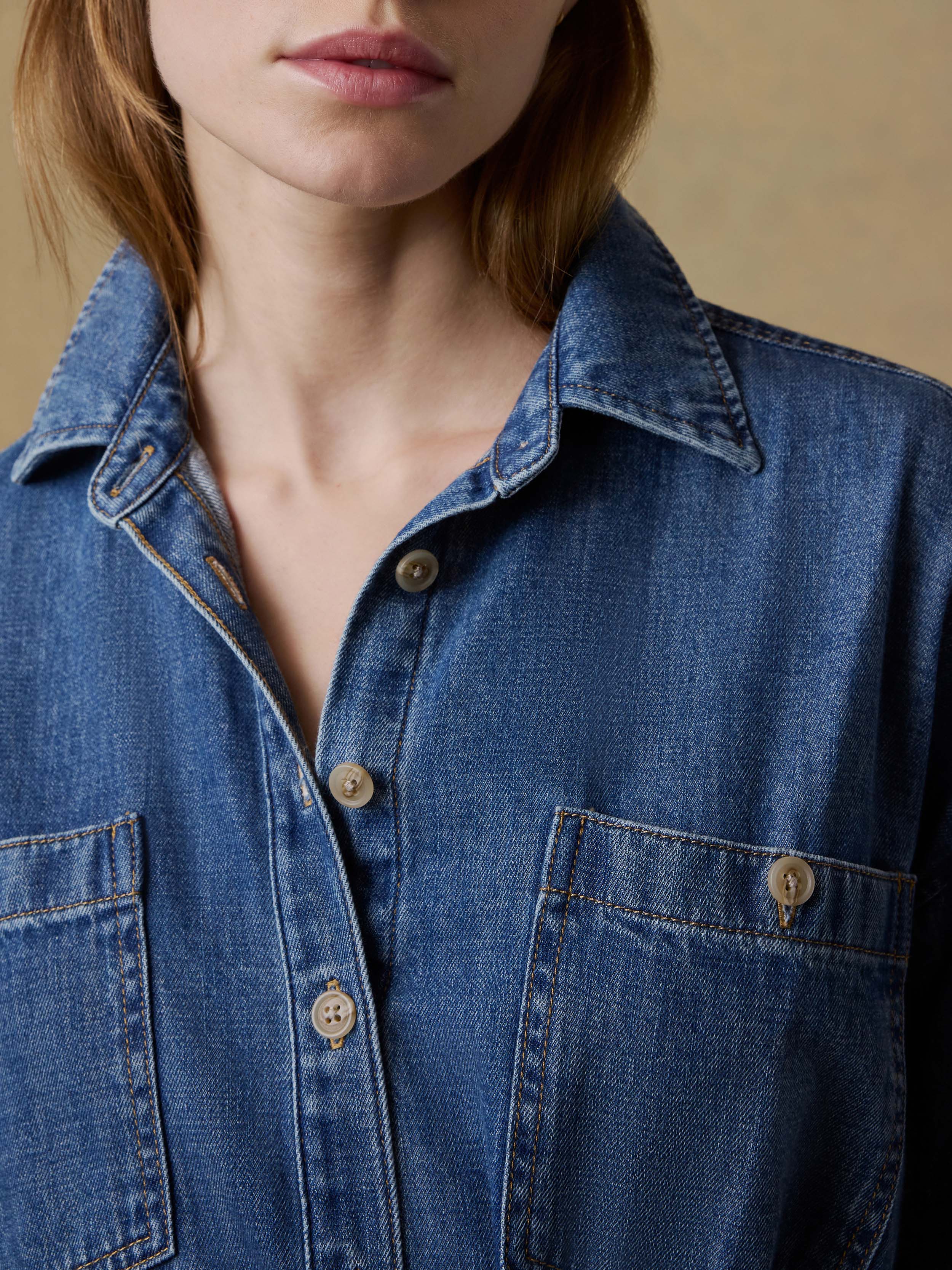 Sunfair Denim Cleo Shirtdress - Beacon Hill Wash | Faherty Brand
