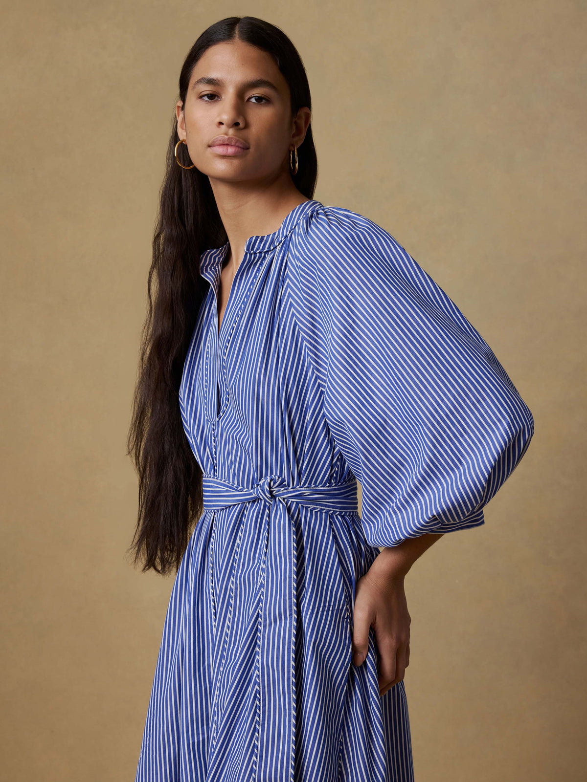  | Coastal Poplin Kaia Dress - Endless Coast Stripe | Faherty Brand, image 5 of 6