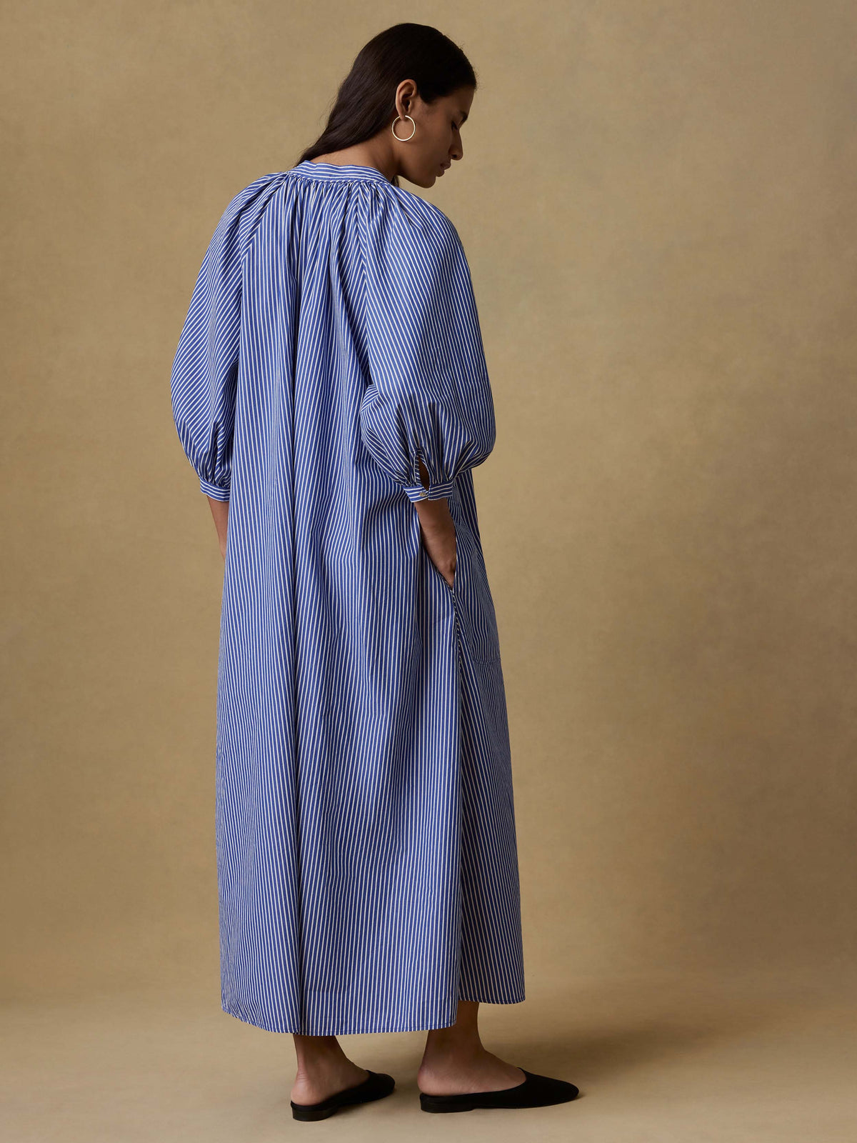  | Coastal Poplin Kaia Dress - Endless Coast Stripe | Faherty Brand, image 4 of 6