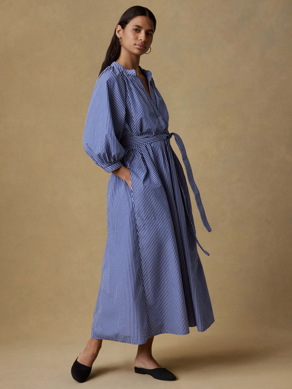  | Coastal Poplin Kaia Dress - Endless Coast Stripe | Faherty Brand, image 3 of 6