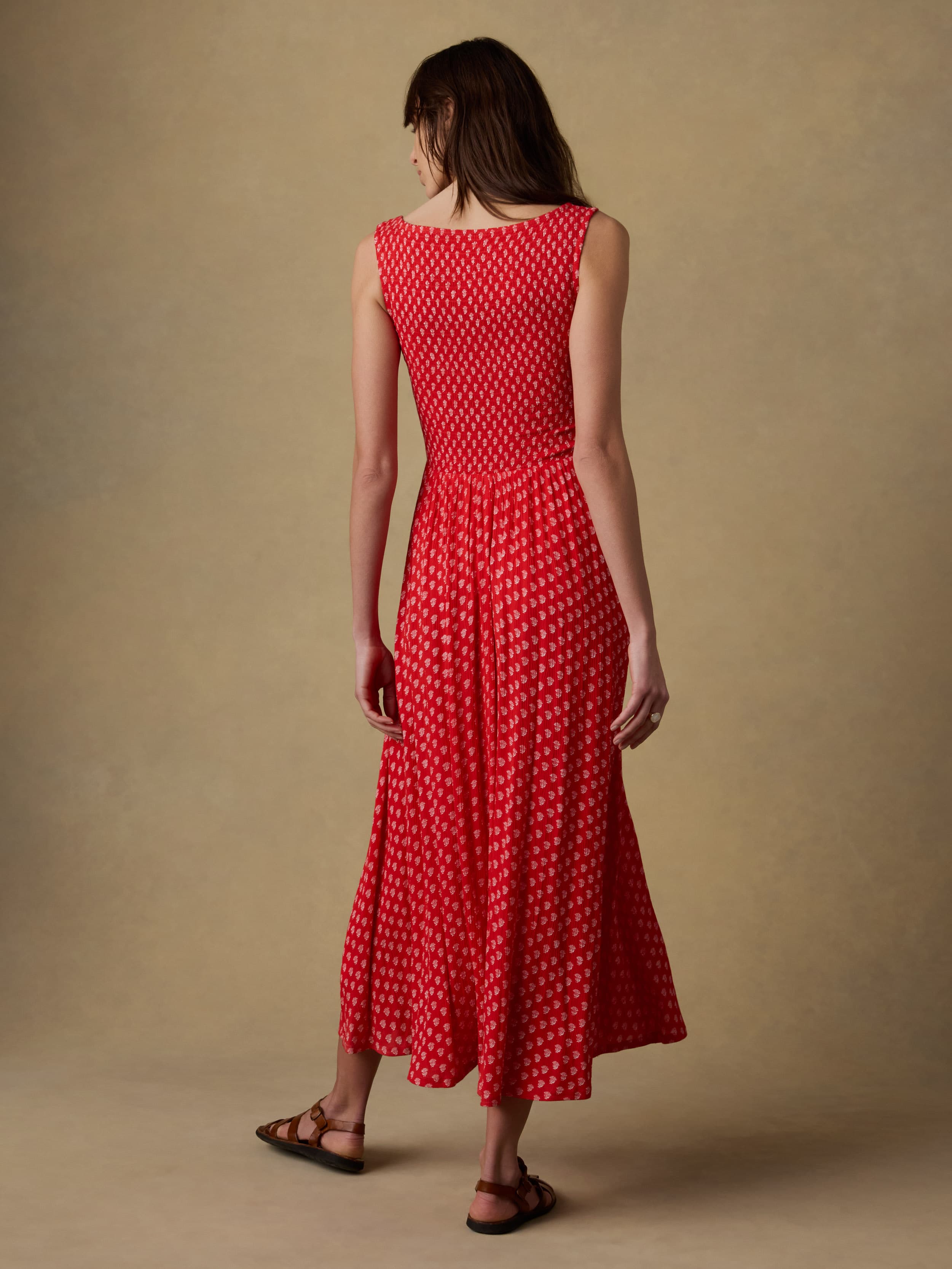 Sophia Smocked Dress - Red Lotus Floral | Faherty Brand
