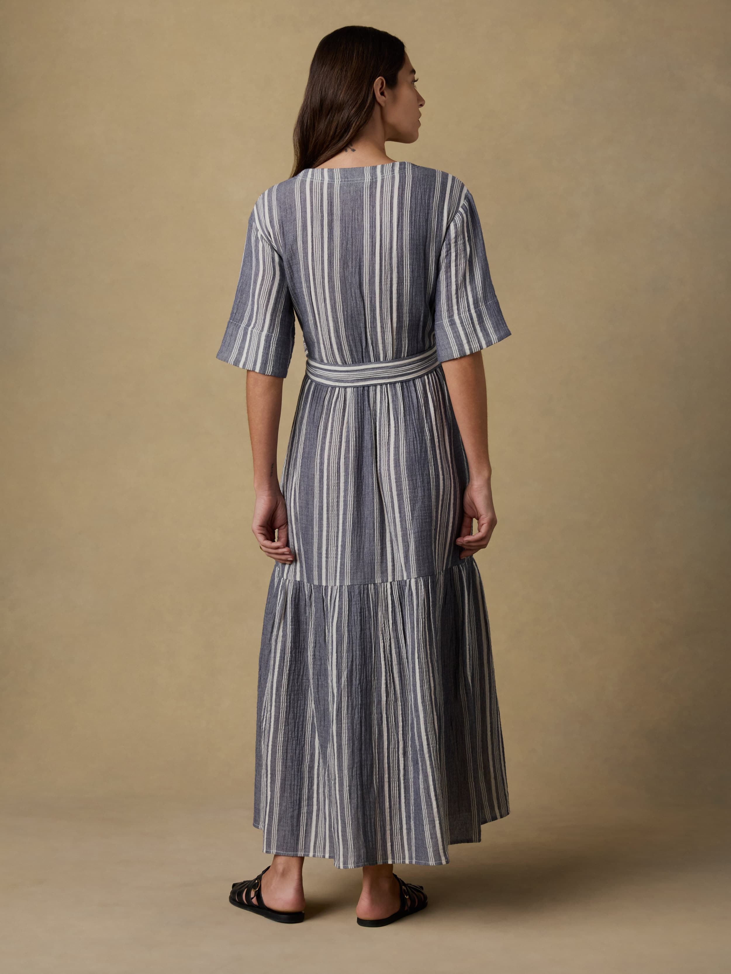 Dune Cotton Gauze Marina Dress - Sea Breeze Stripe | Faherty Brand