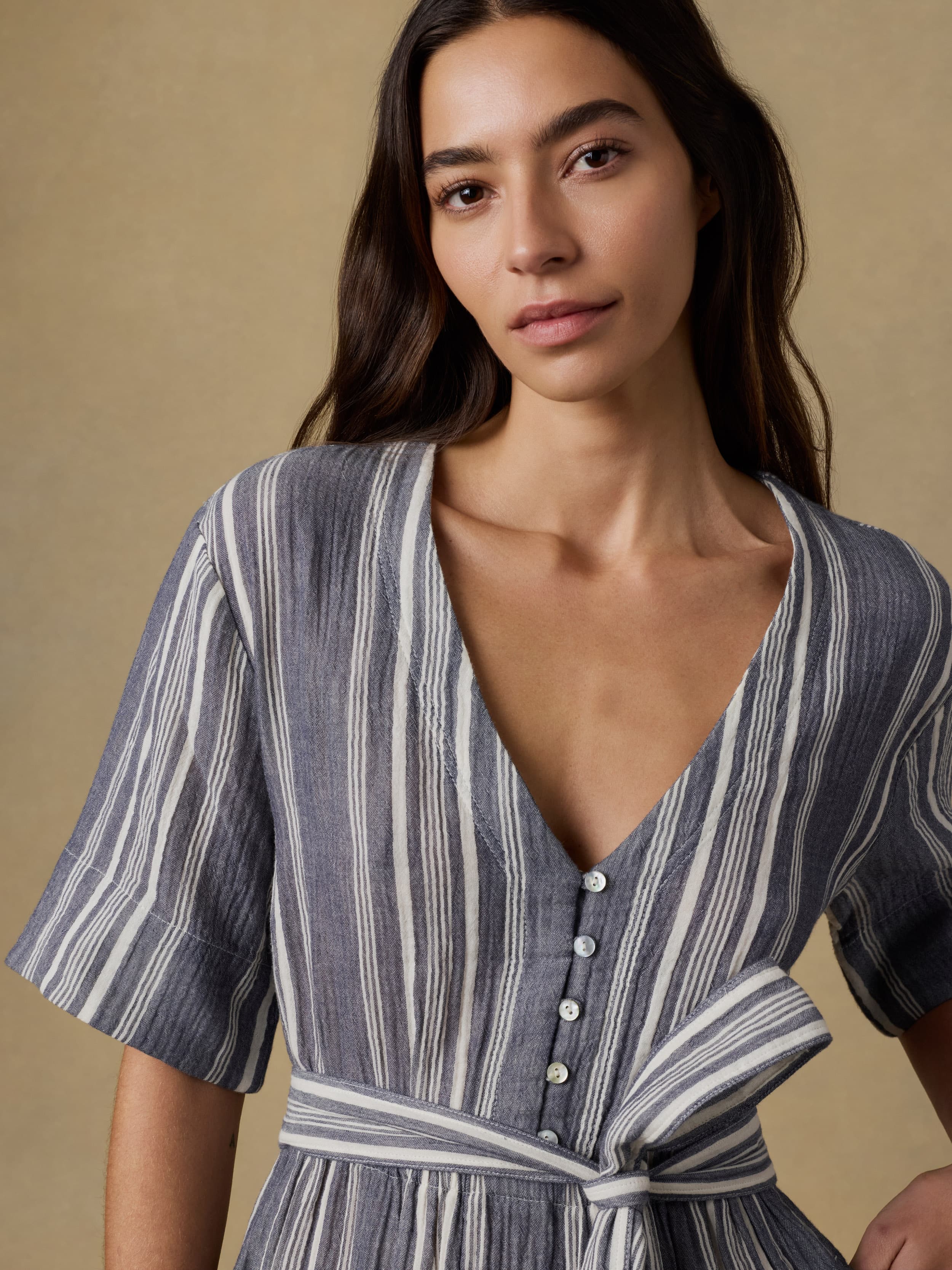 Dune Cotton Gauze Marina Dress - Sea Breeze Stripe | Faherty Brand