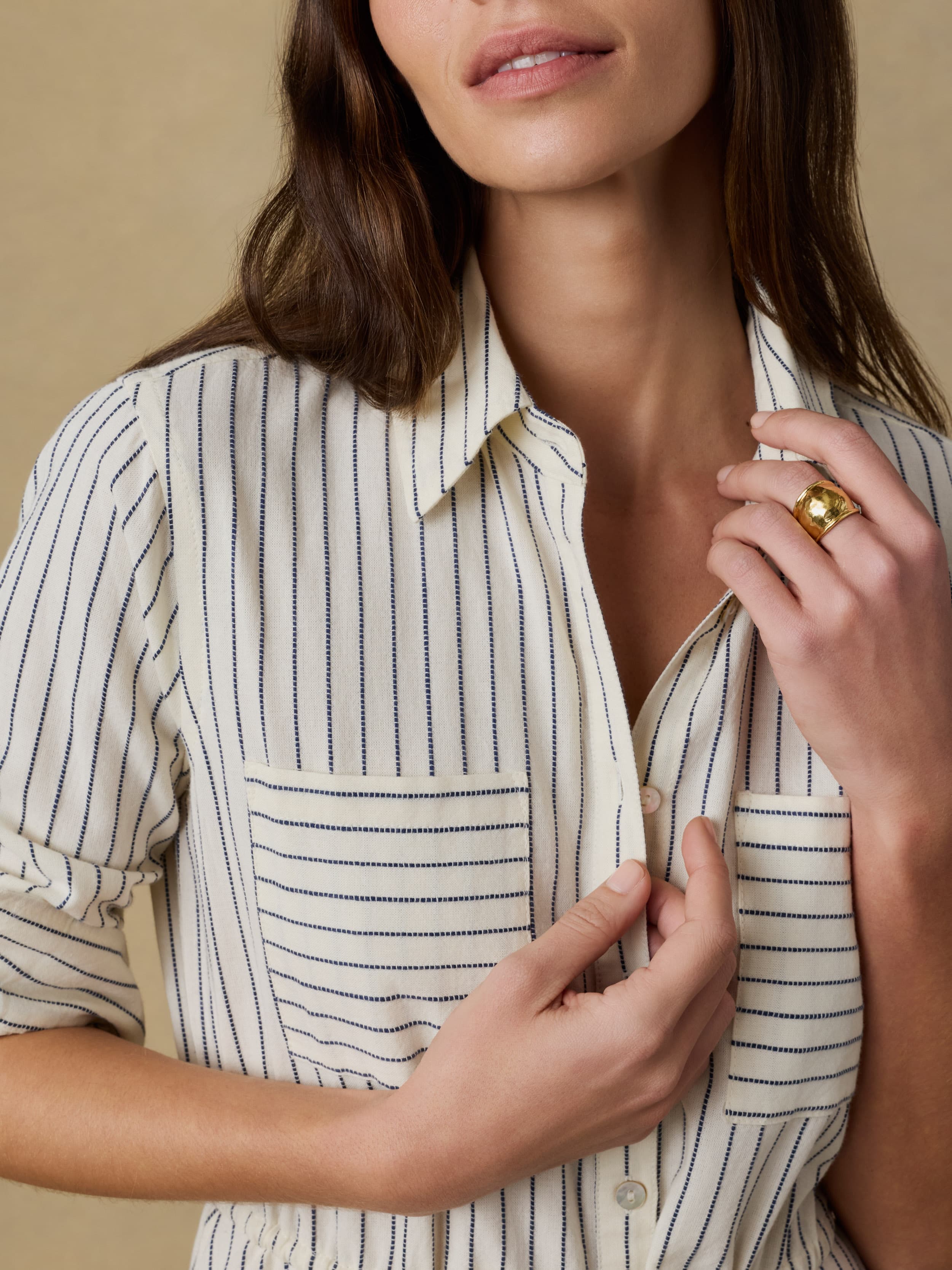 Catalina Shirtdress - Ocean Mist Stripe | Faherty Brand