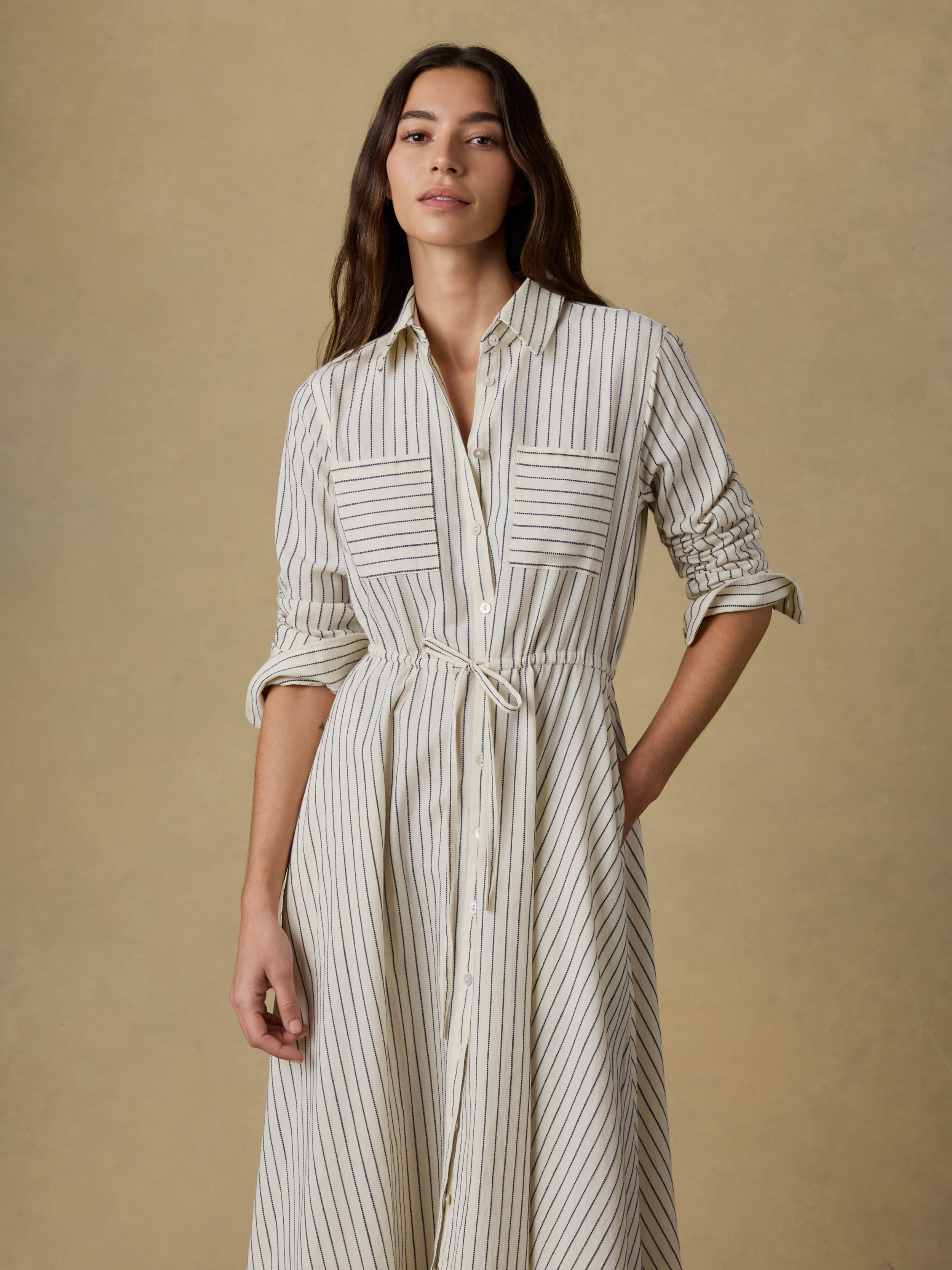 Catalina Shirtdress - Ocean Mist Stripe | Faherty Brand