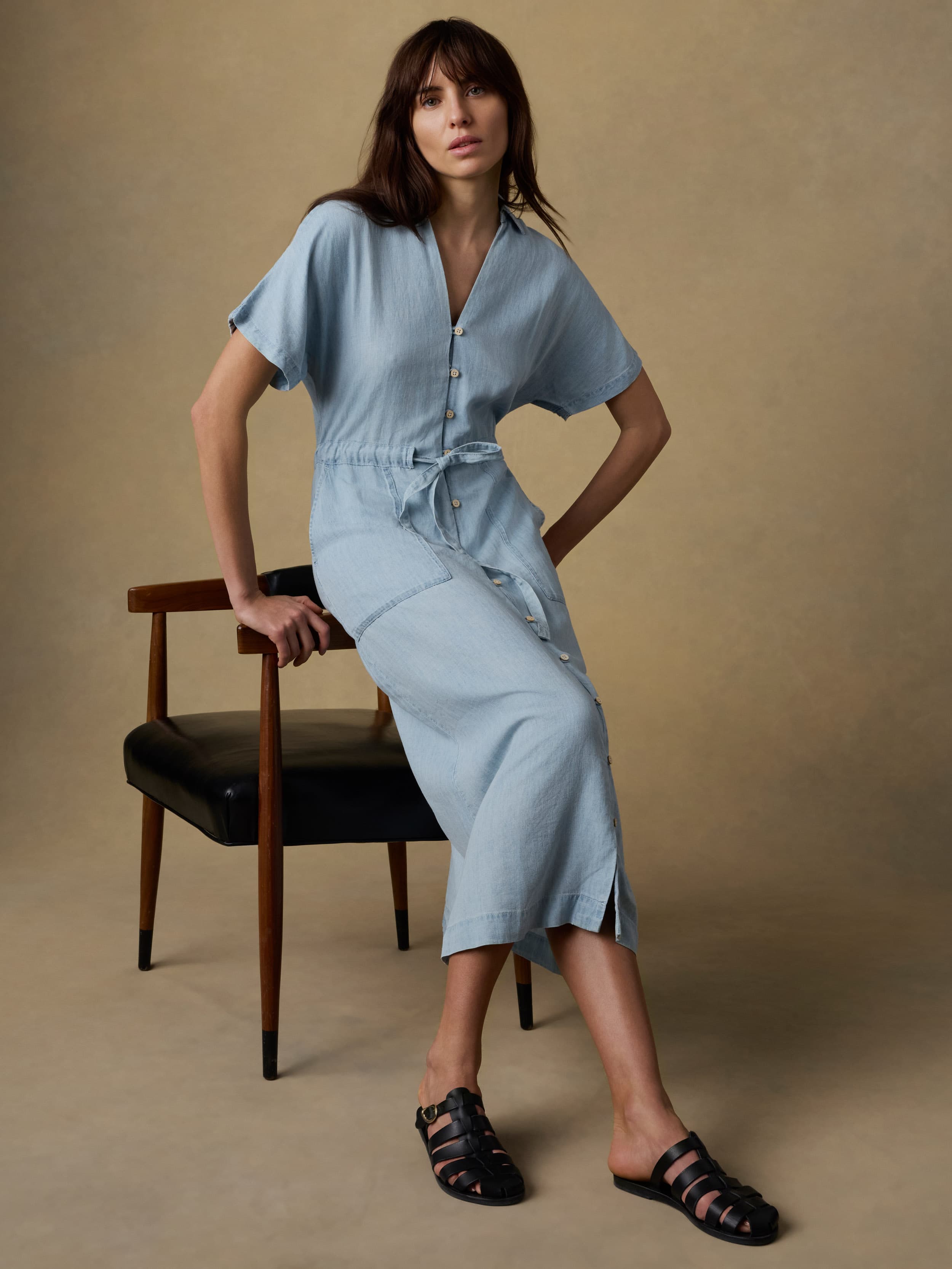 Tried & True Oakley Midi Dress - Arctic Sea Wash | Faherty Brand