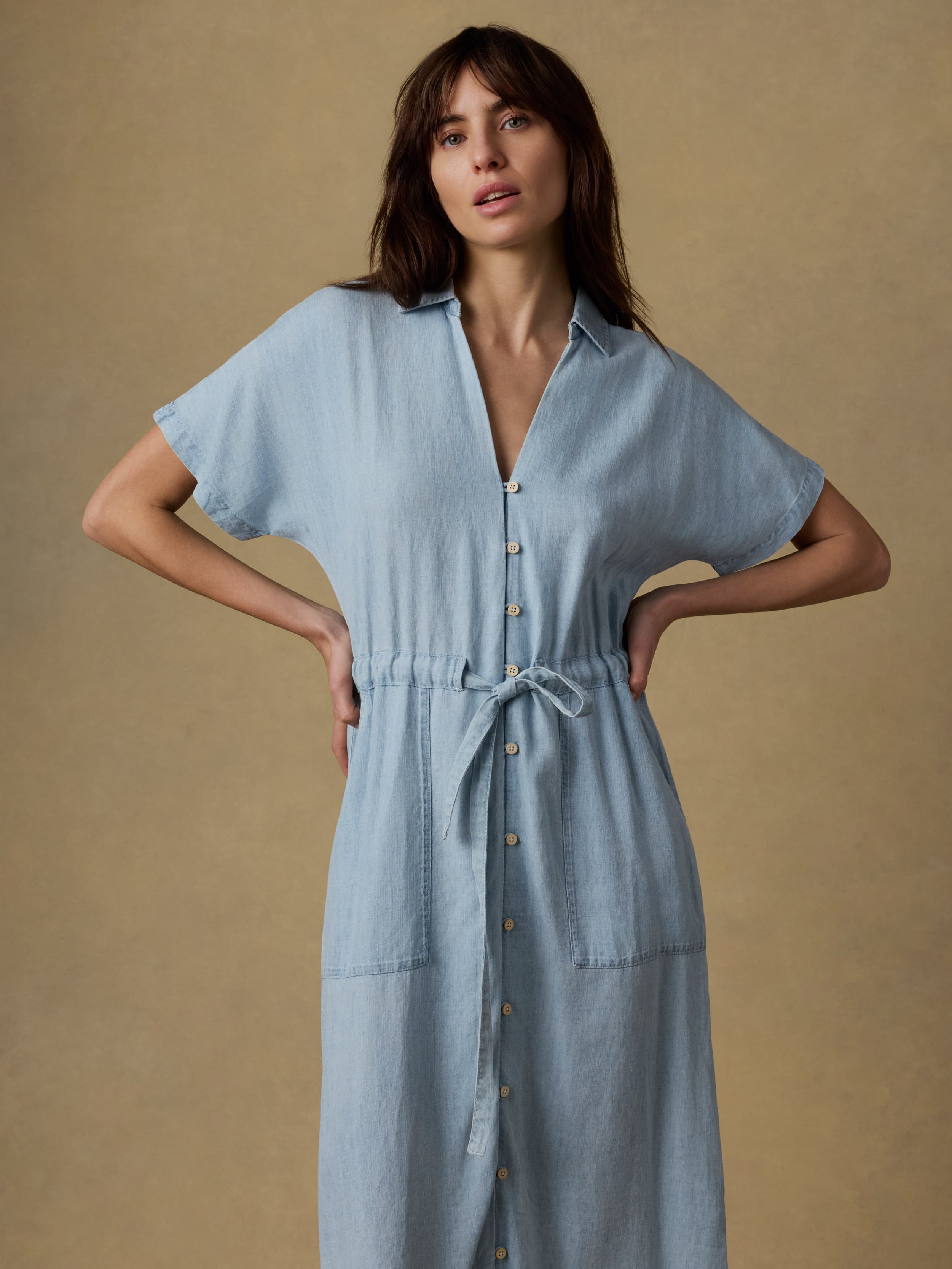 Tried & True Oakley Midi Dress - Arctic Sea Wash | Faherty Brand