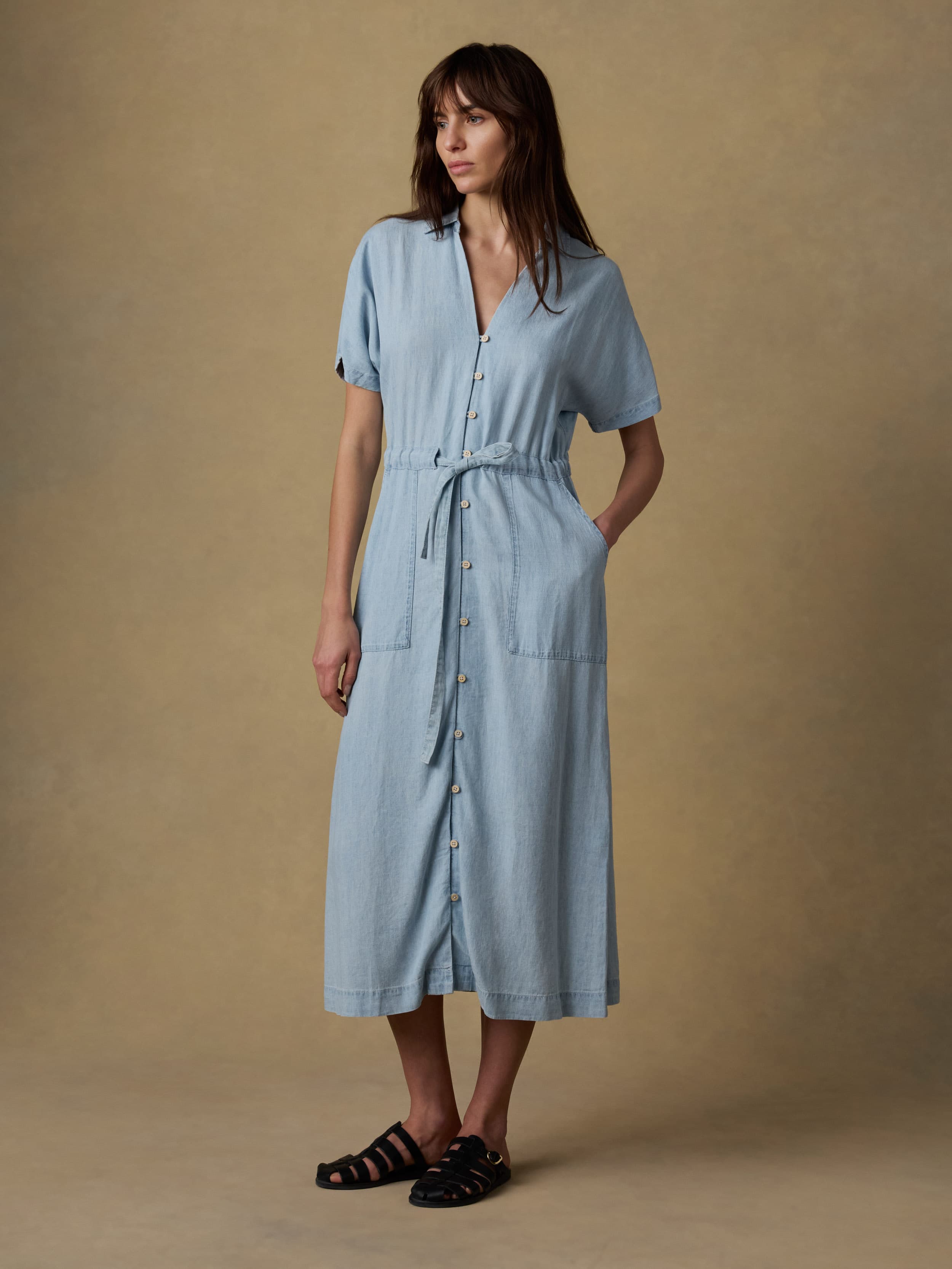 Tried & True Oakley Midi Dress - Arctic Sea Wash | Faherty Brand