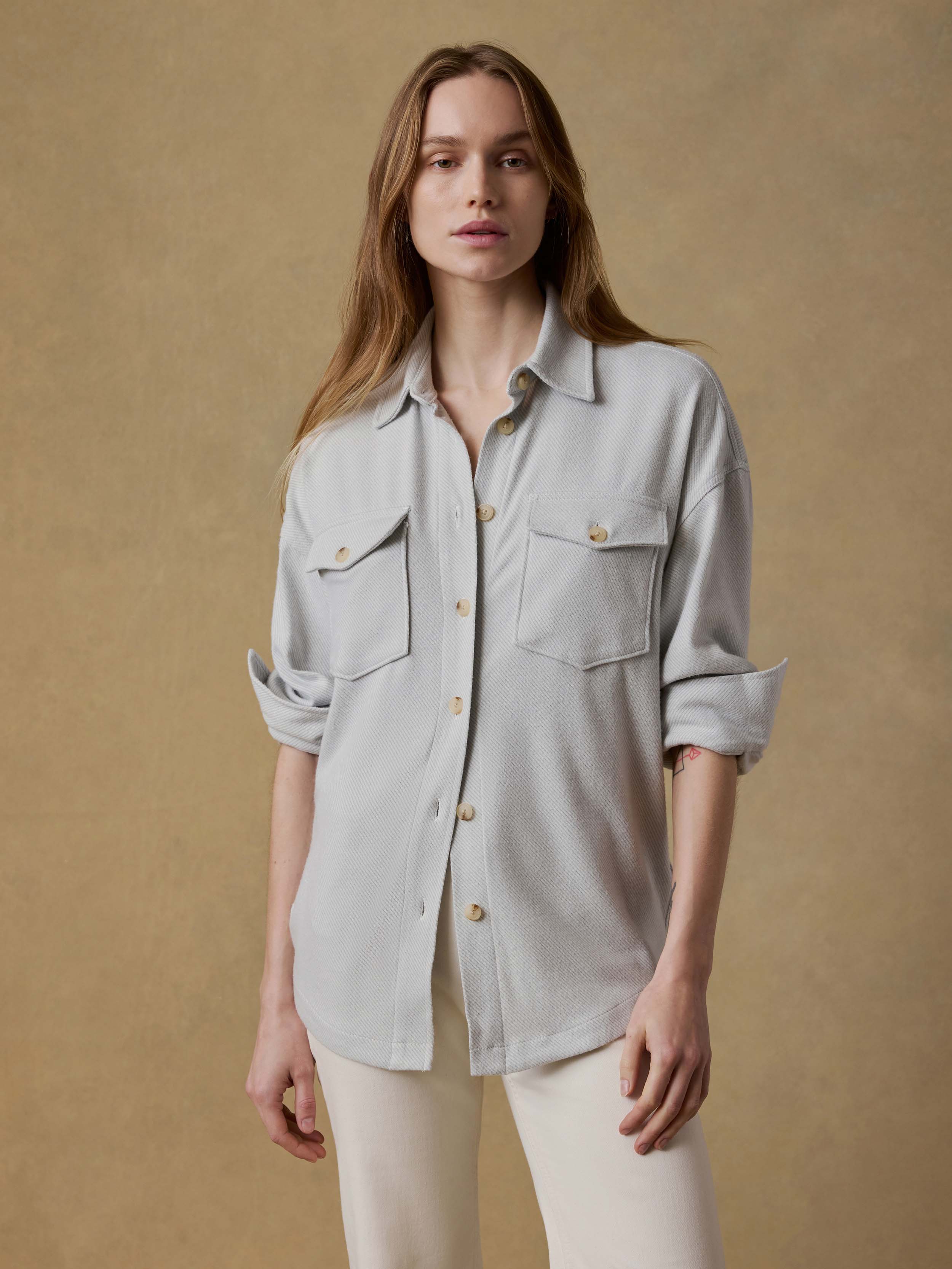 Legend™ Sweater Overshirt - Rain Cloud Twill | Faherty Brand