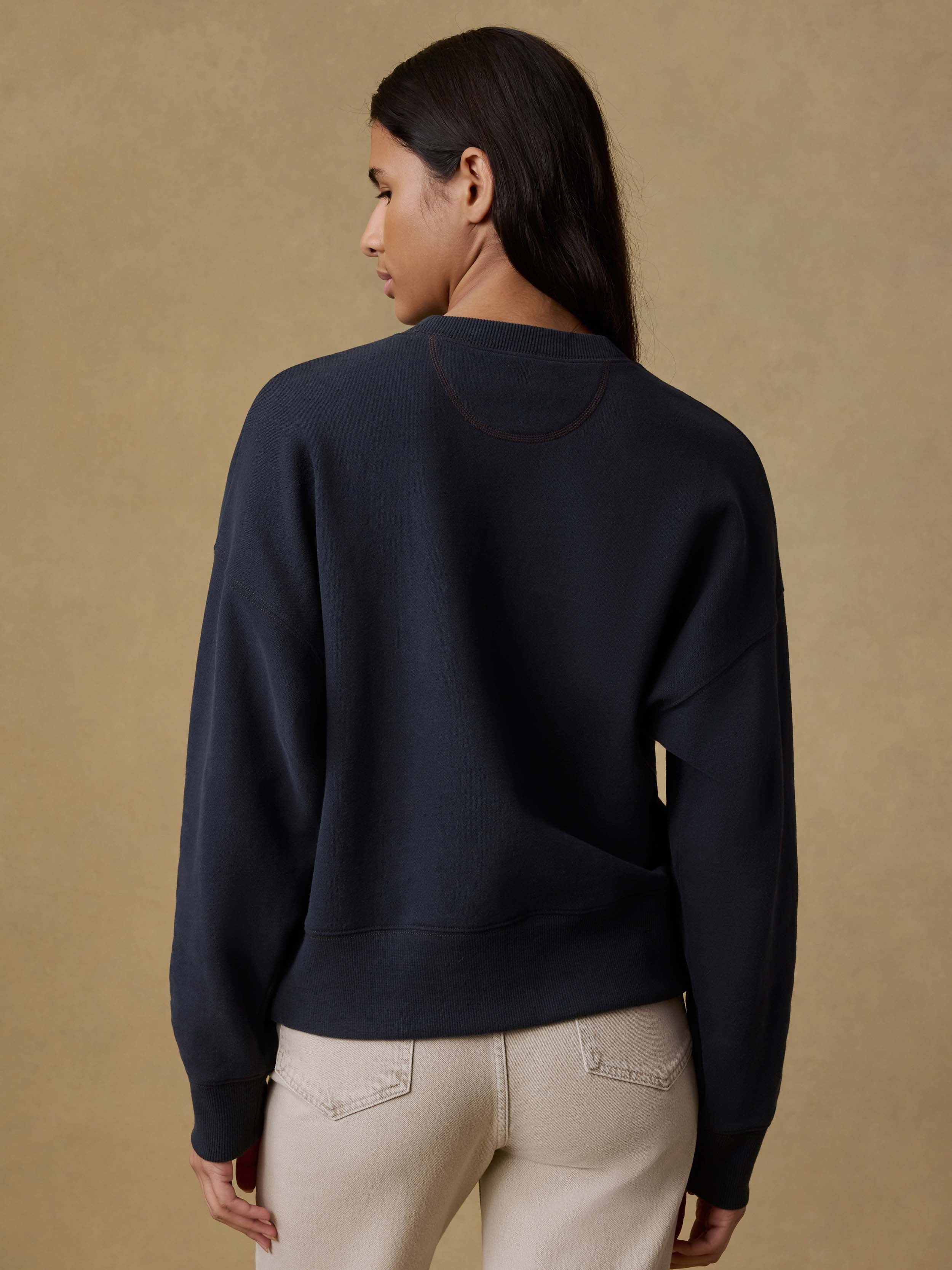 High Standard Fleece Vintage Crewneck - Black | Faherty Brand