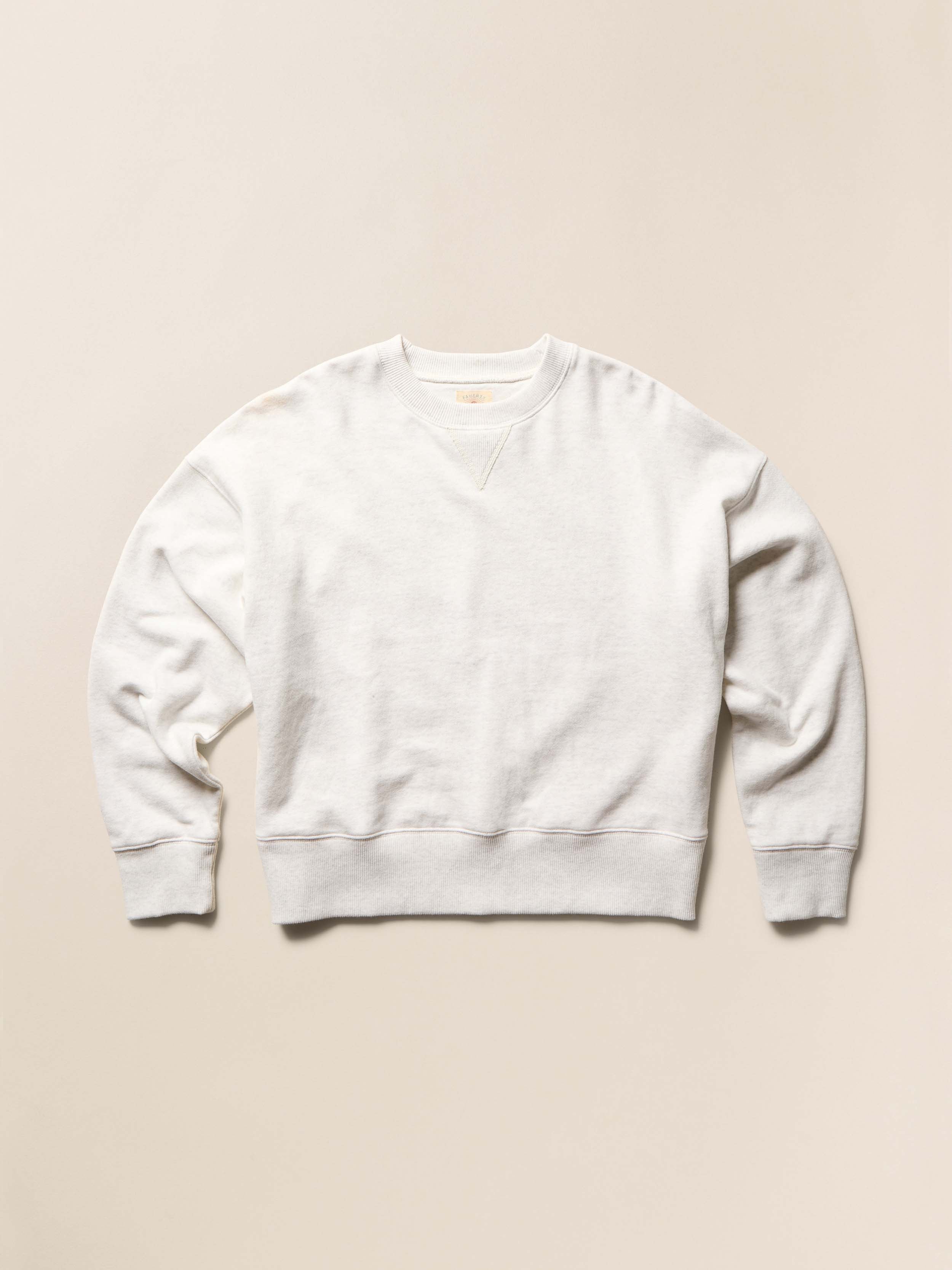 High Standard Fleece Vintage Crewneck - Ice Grey Heather | Faherty Brand