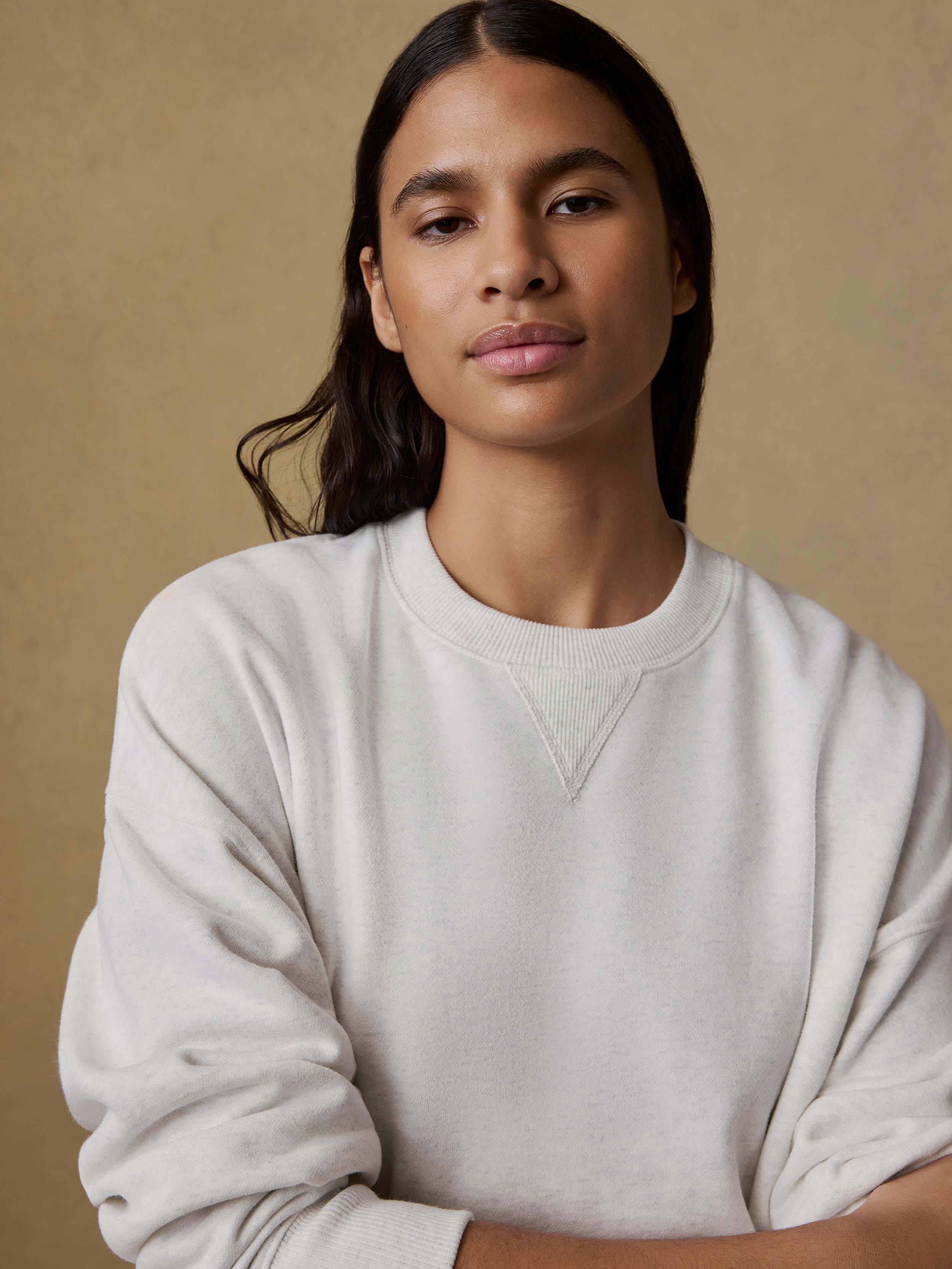 High Standard Fleece Vintage Crewneck - Ice Grey Heather | Faherty Brand