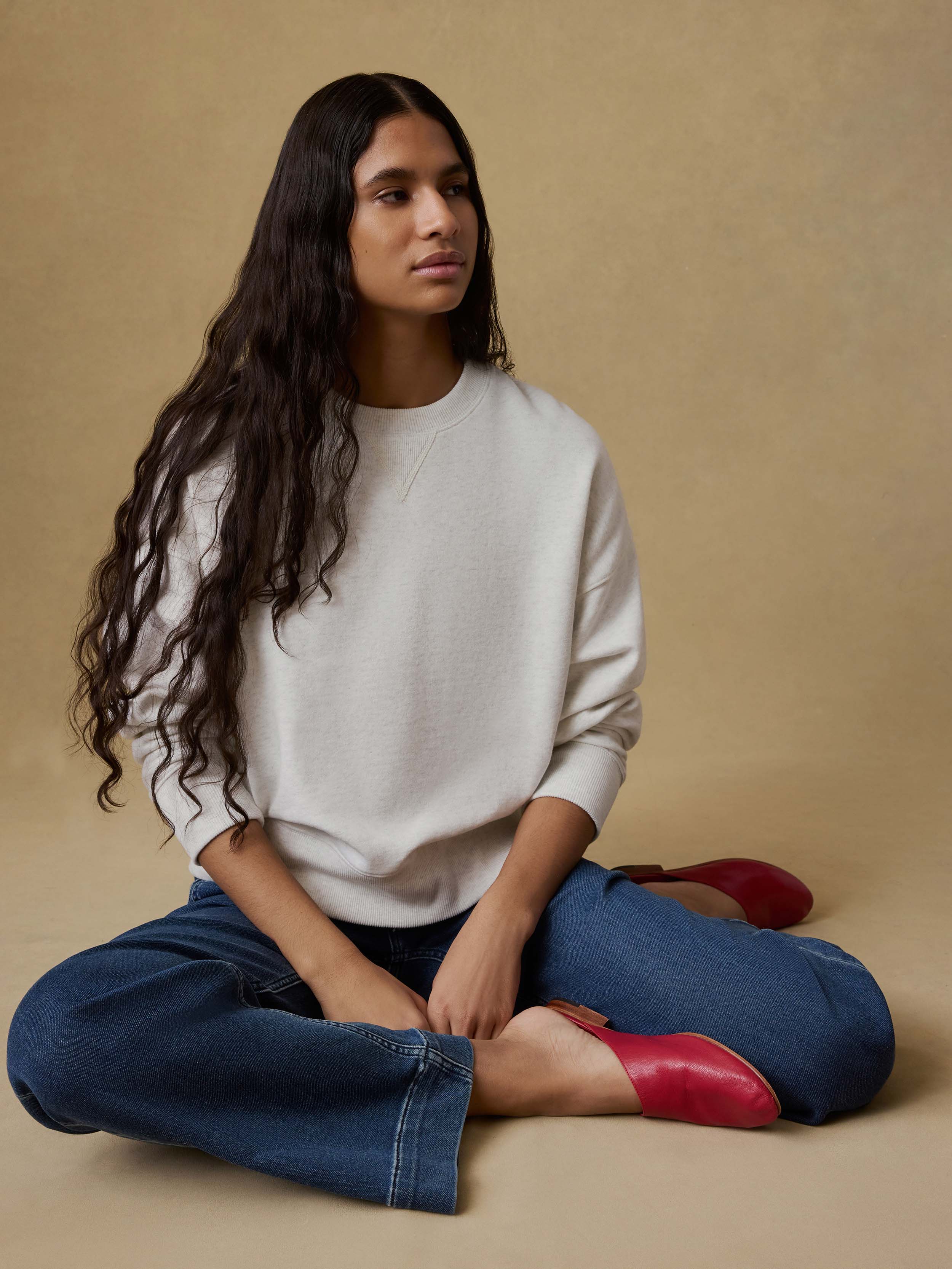 High Standard Fleece Vintage Crewneck - Ice Grey Heather | Faherty Brand
