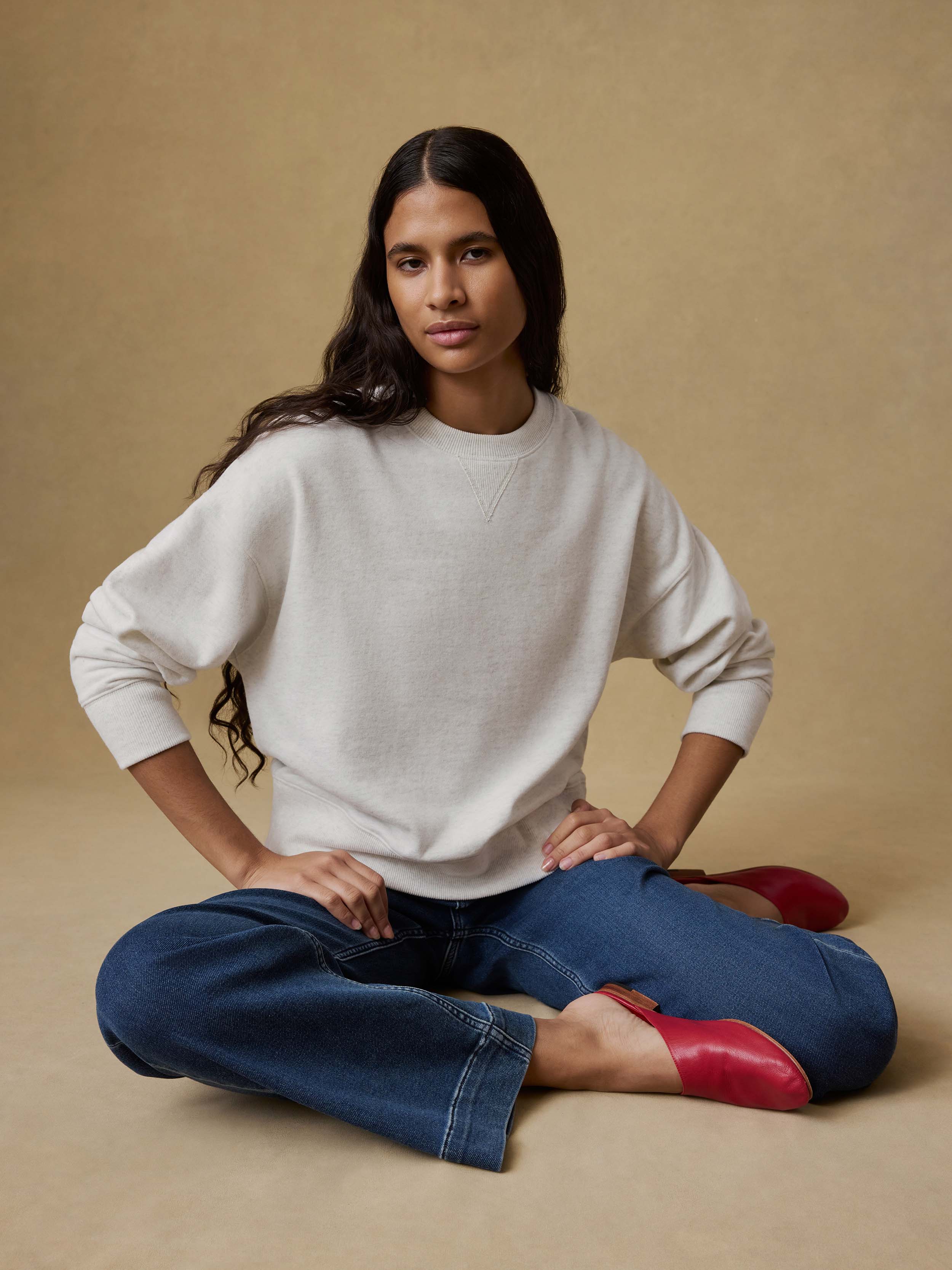 High Standard Fleece Vintage Crewneck - Ice Grey Heather | Faherty Brand