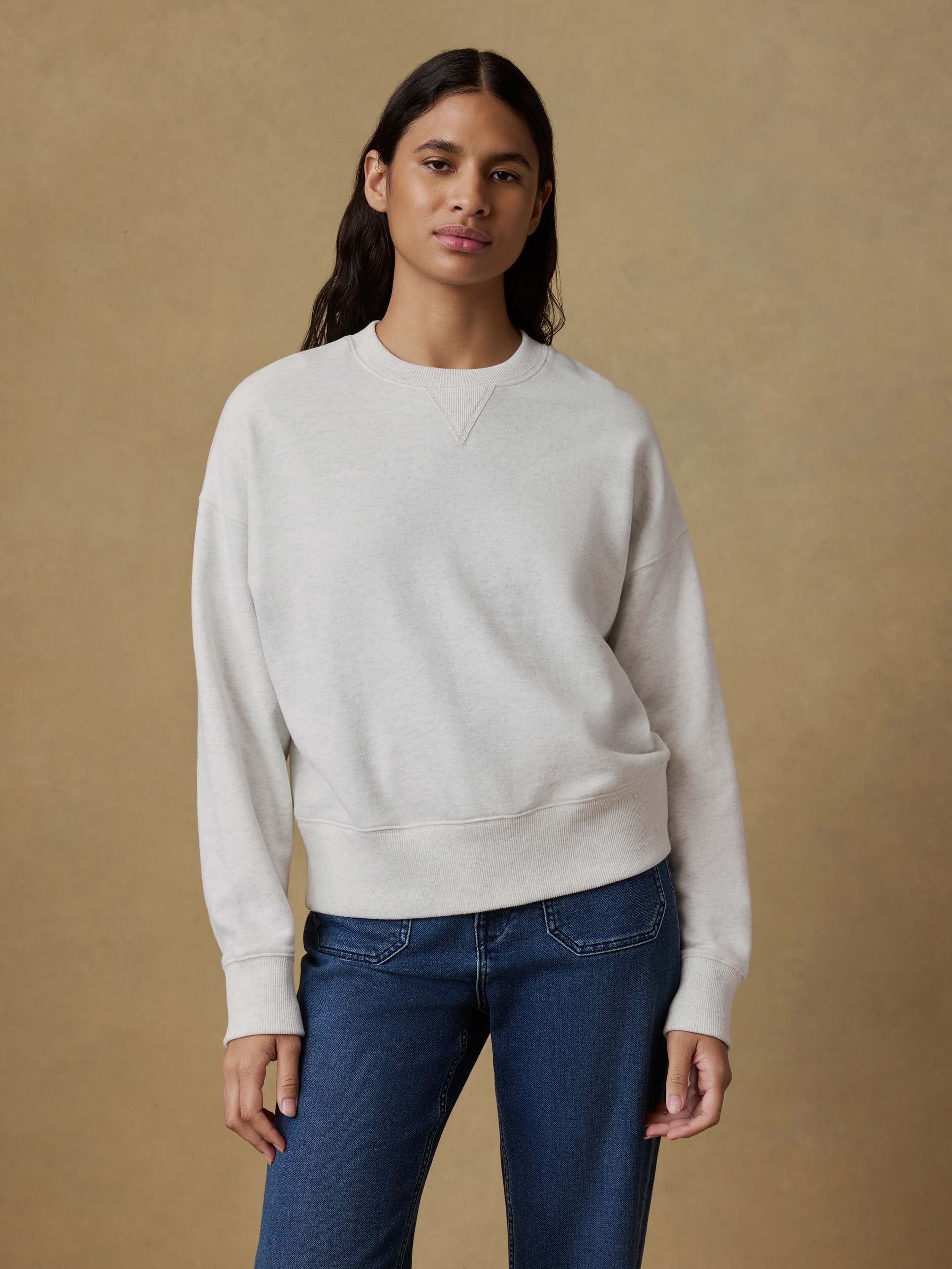 High Standard Fleece Vintage Crewneck - Ice Grey Heather | Faherty Brand
