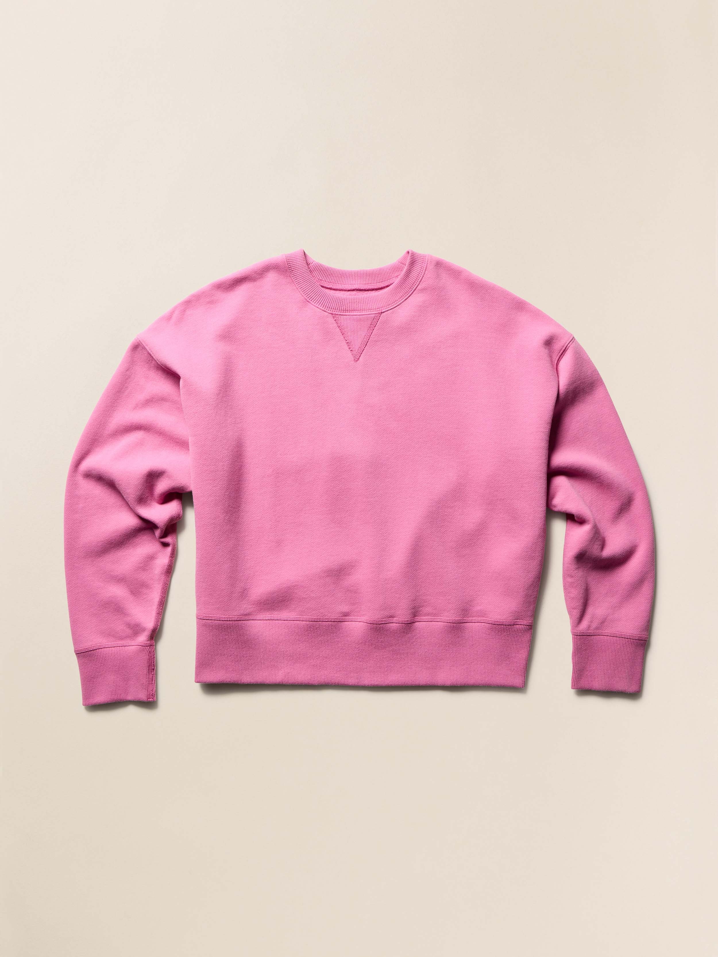 High Standard Fleece Vintage Crewneck - Ibis Rose | Faherty Brand