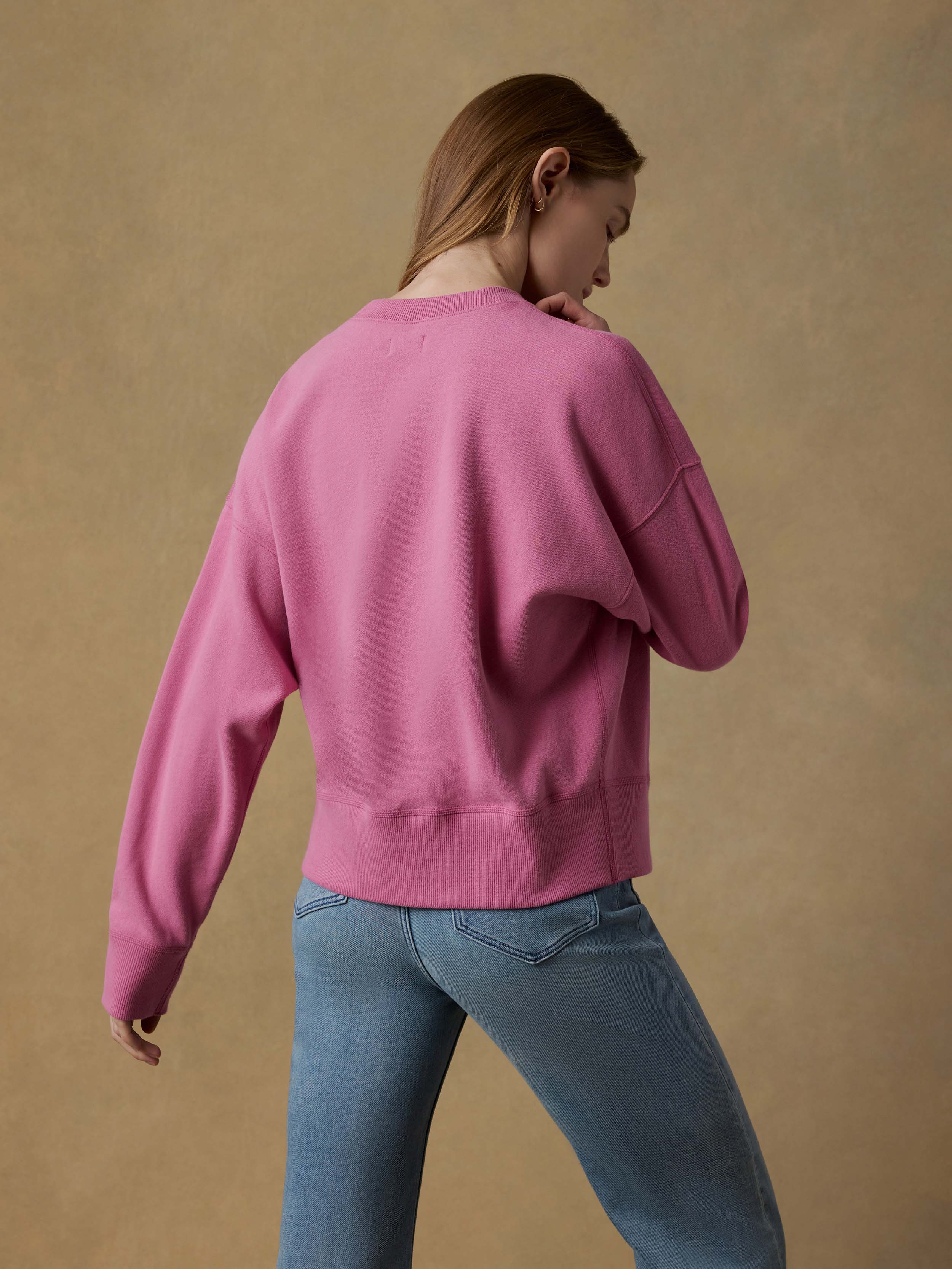 High Standard Fleece Vintage Crewneck - Ibis Rose | Faherty Brand