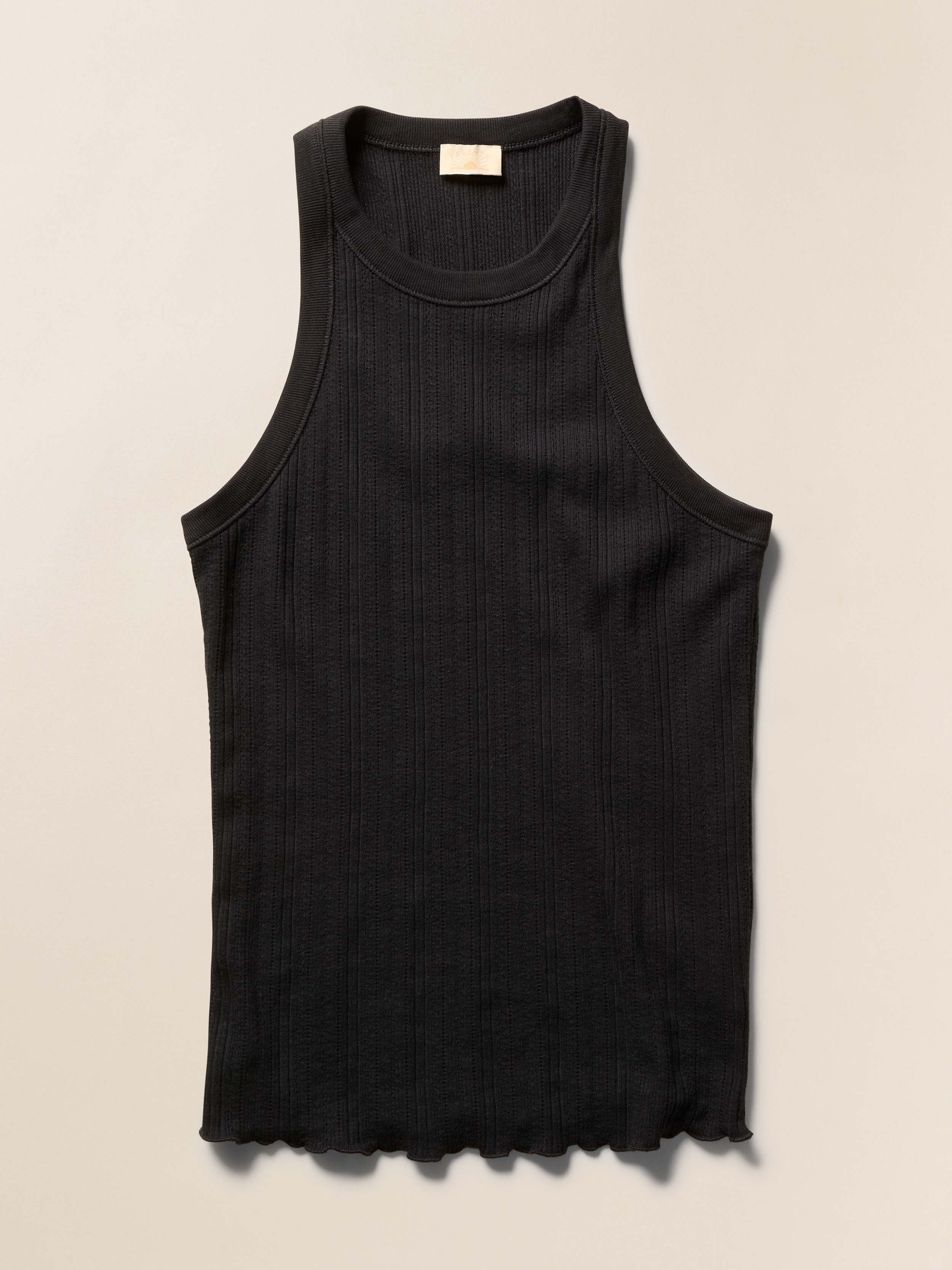 Paradise Pointelle Tank - Black | Faherty Brand