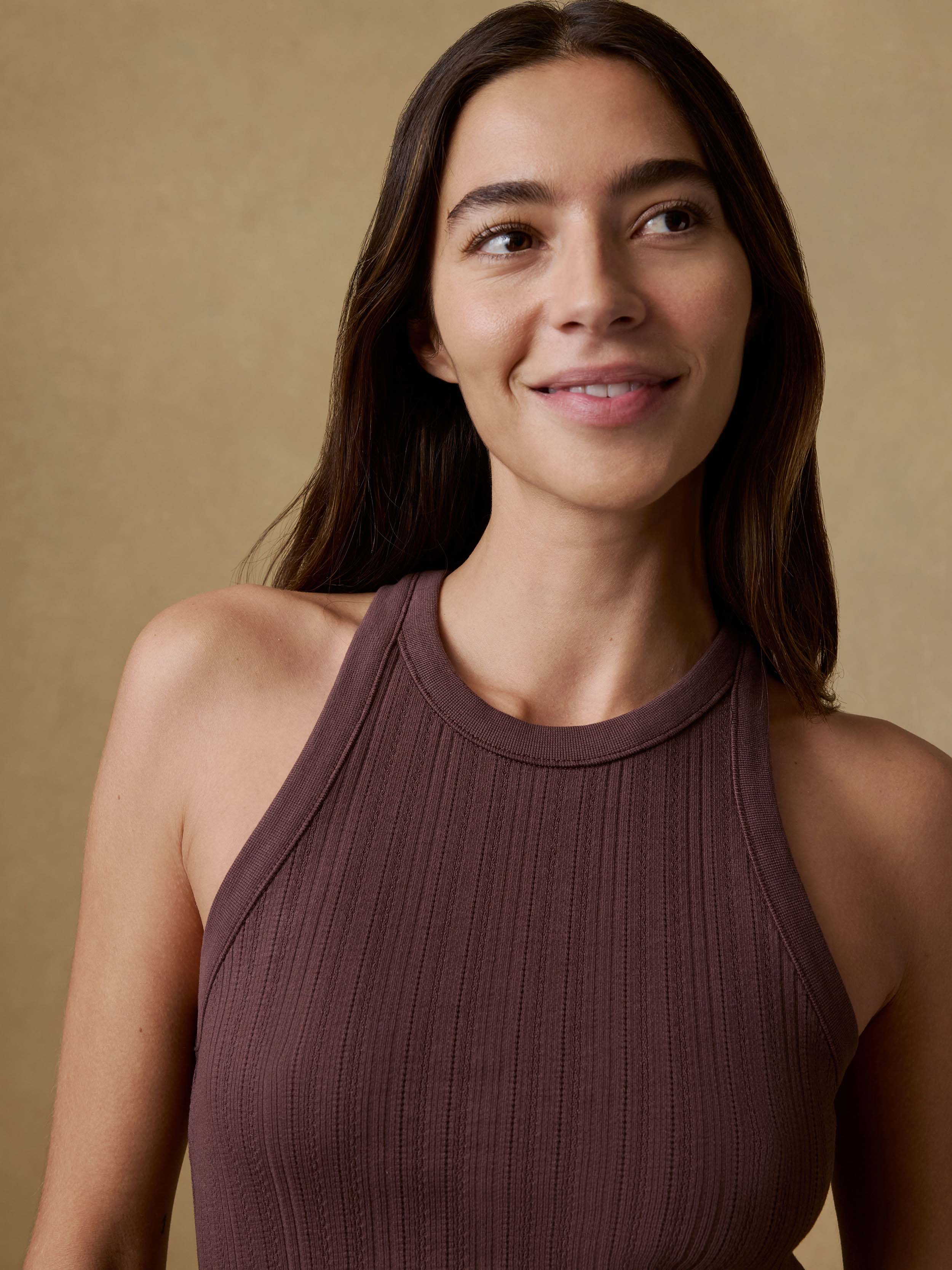 Paradise Pointelle Tank - Chicory Coffee | Faherty Brand