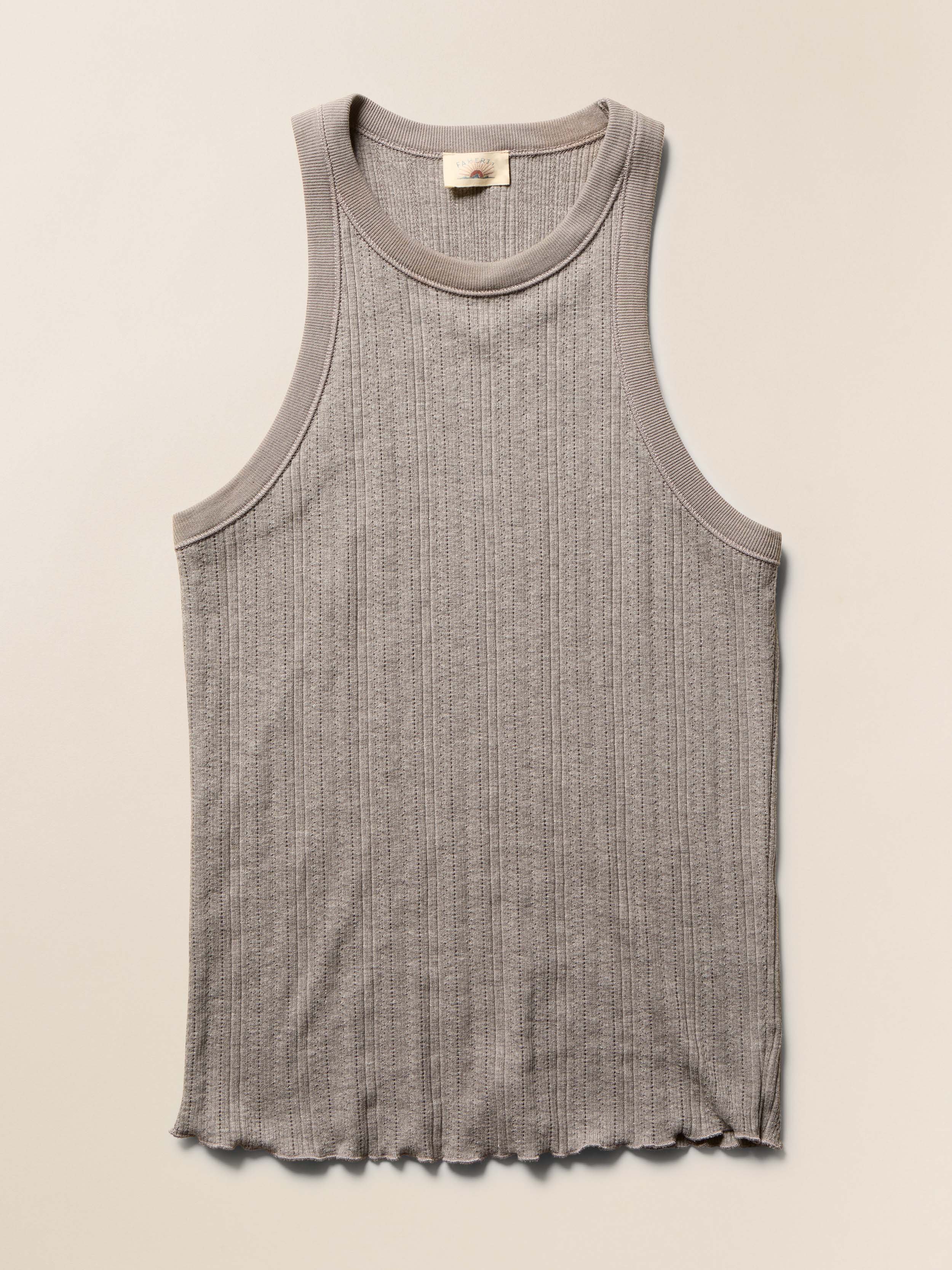 Paradise Pointelle Tank - Medium Grey Heather | Faherty Brand