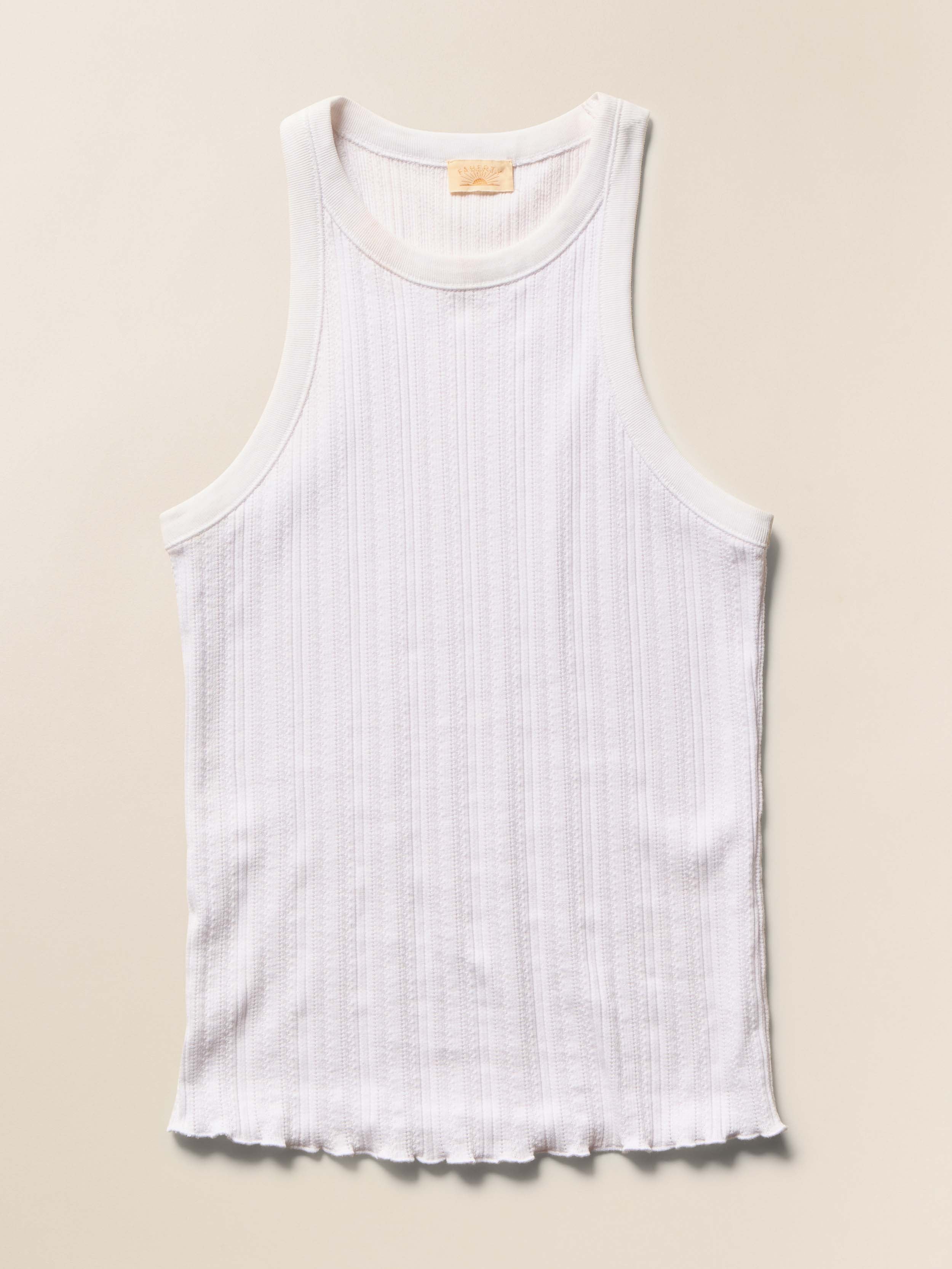 Paradise Pointelle Tank - White | Faherty Brand