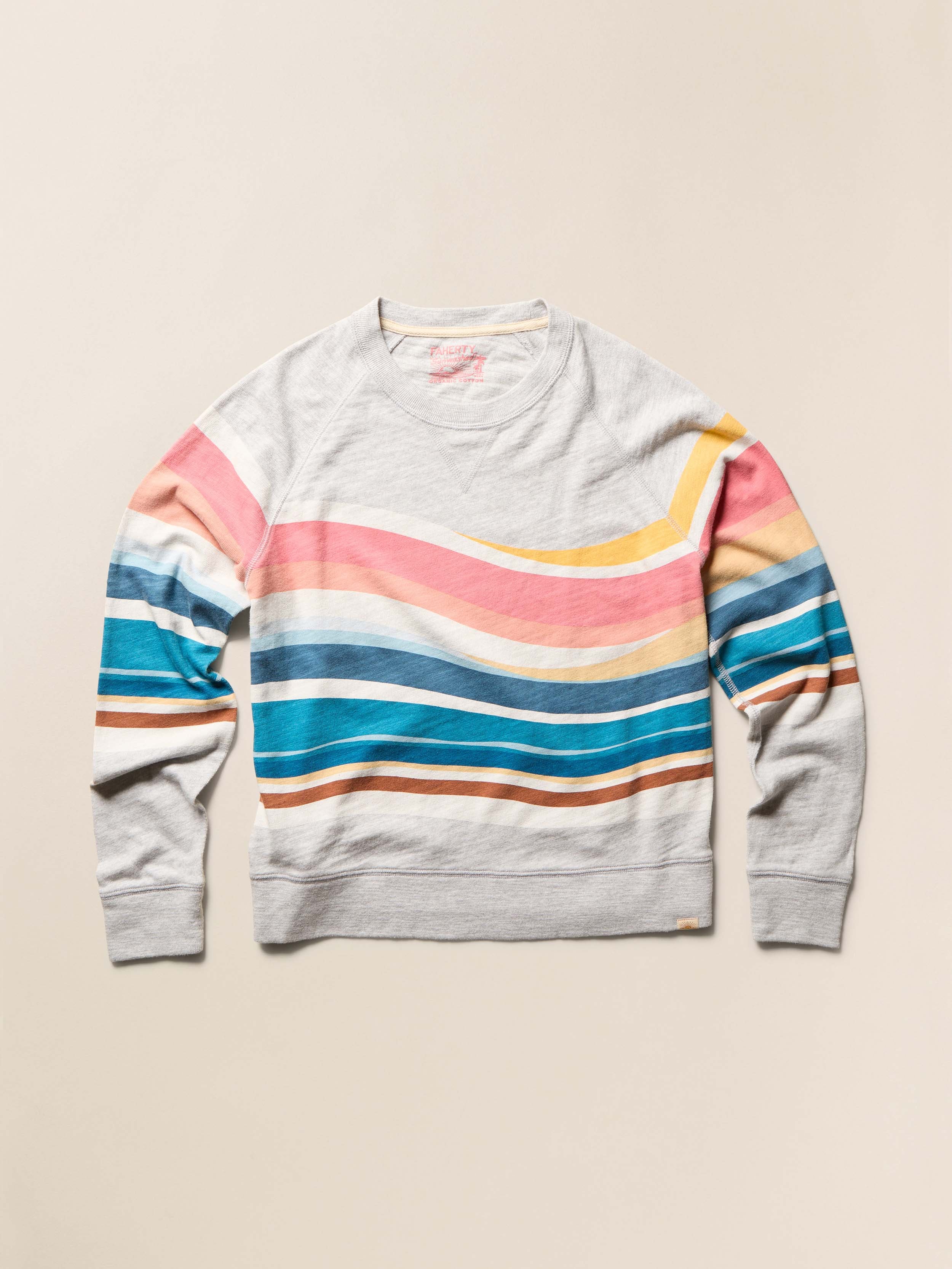 Sunwashed Organic Crewneck - Soleil Waves | Faherty Brand