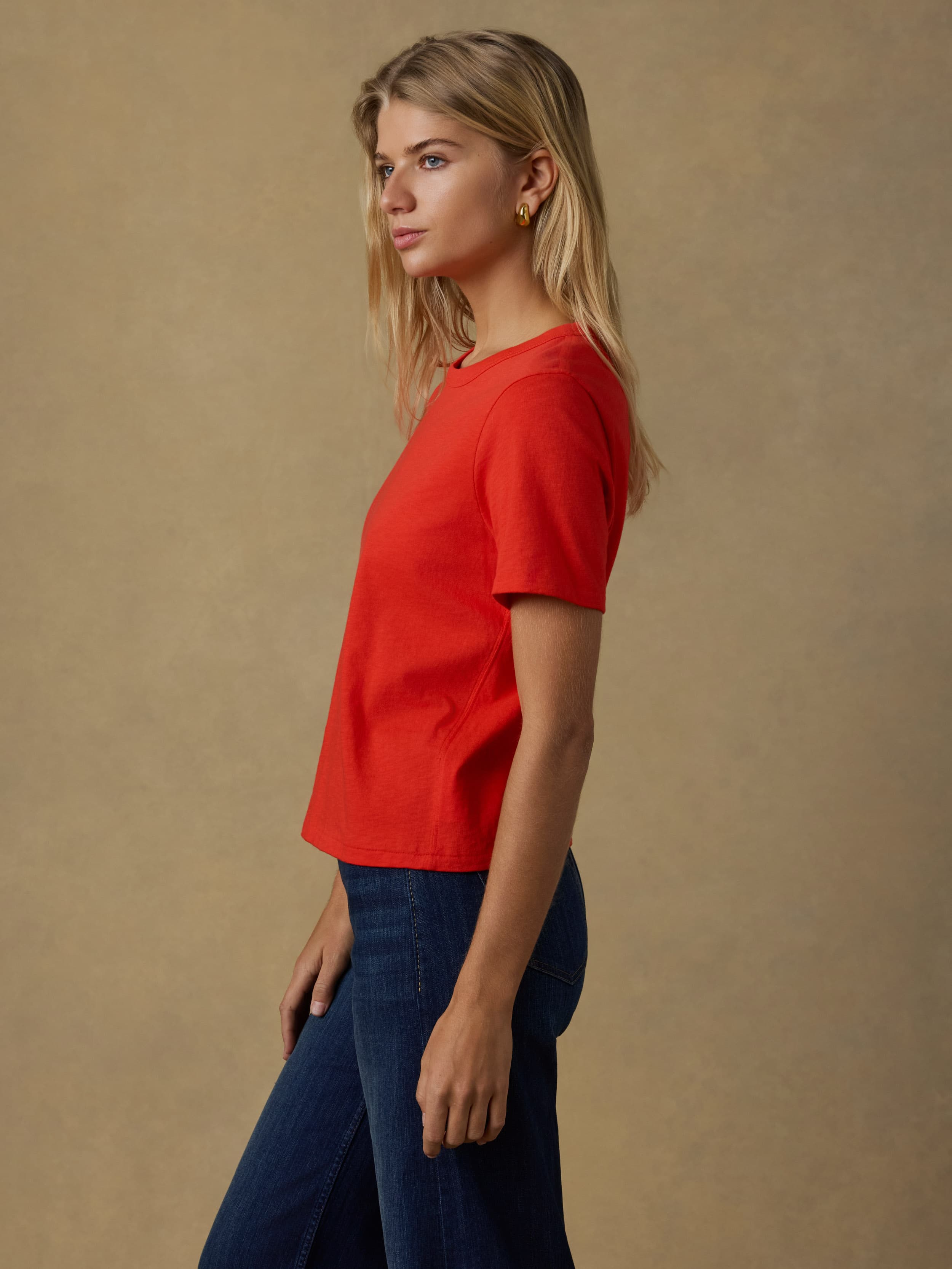 Sunwashed Regenerative Tee - Poppy Red | Faherty Brand