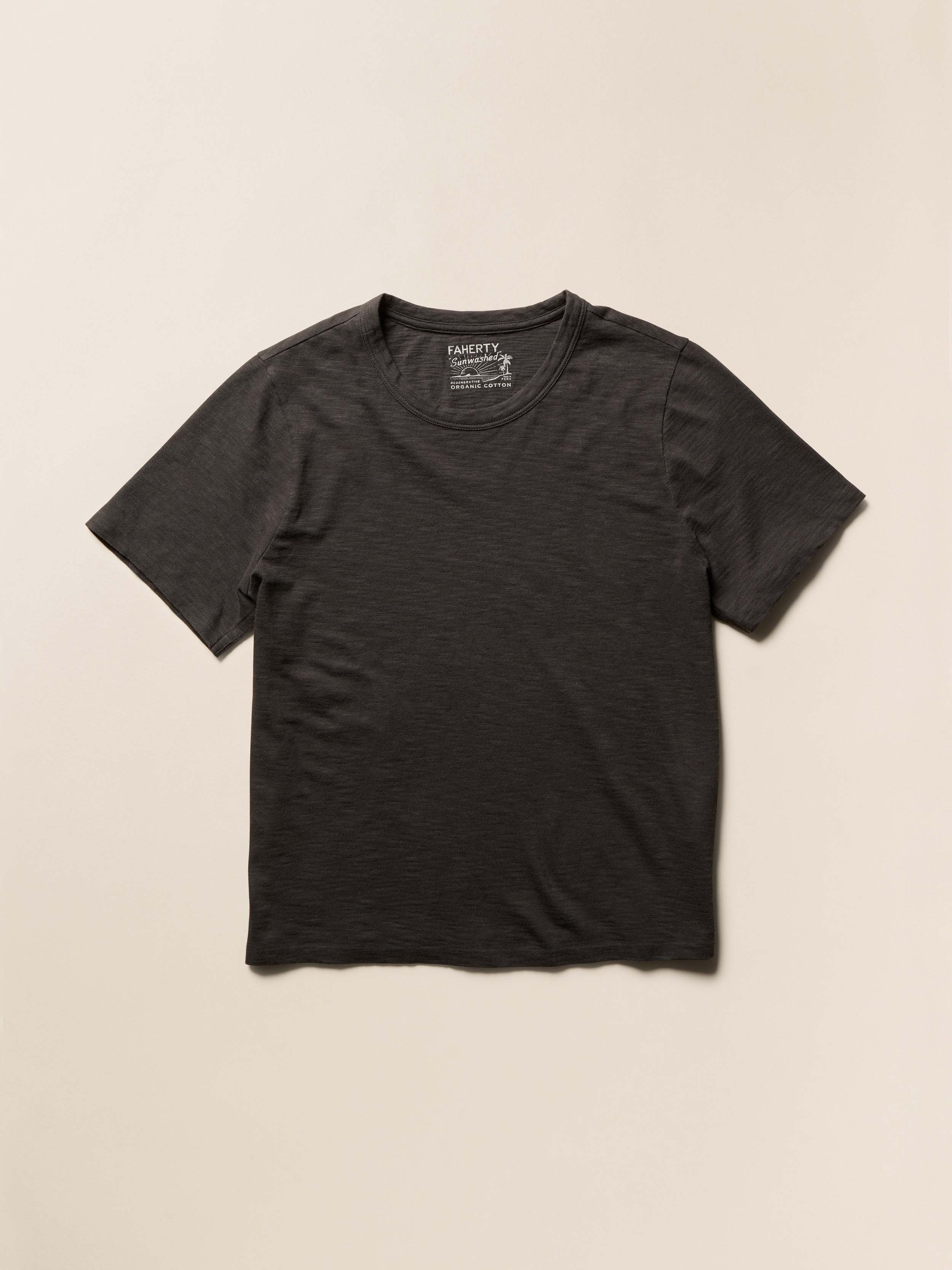 Sunwashed Regenerative Tee - Washed Black | Faherty Brand